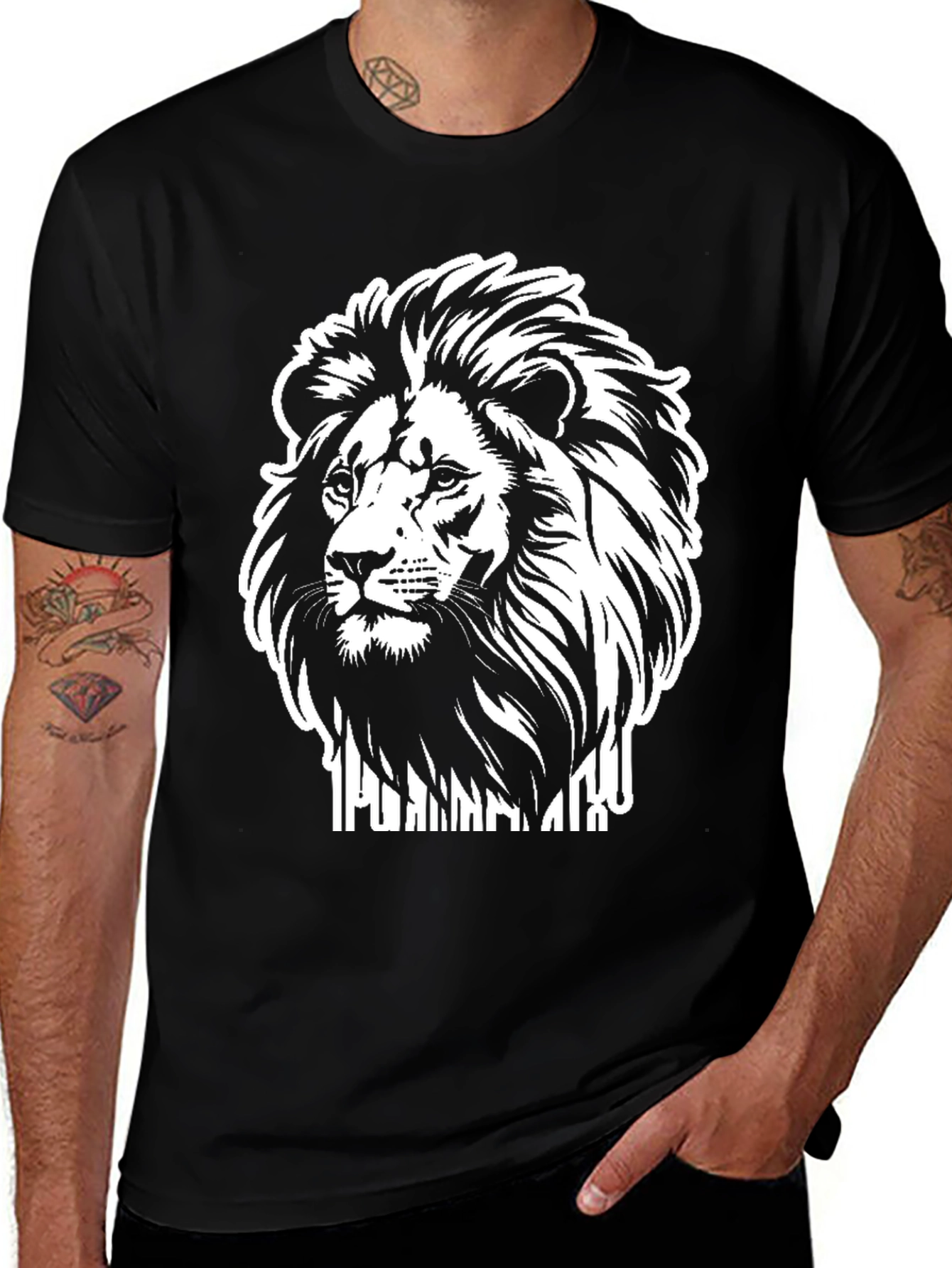 Variant 24 of Lion Graphic Black T-Shirt