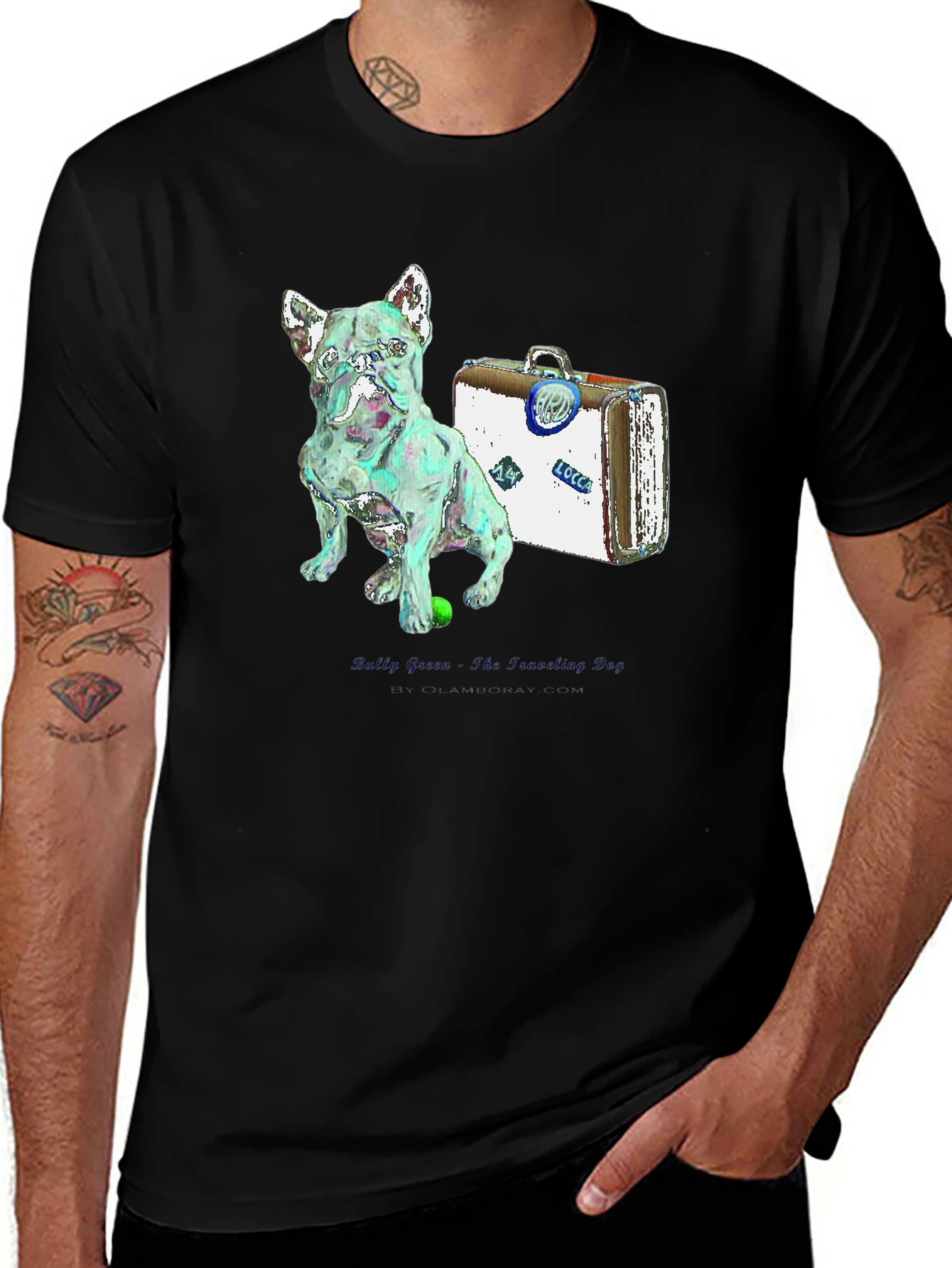 Variant 14 of Dog & Suitcase Graphic Tee - Unique Stylish Design