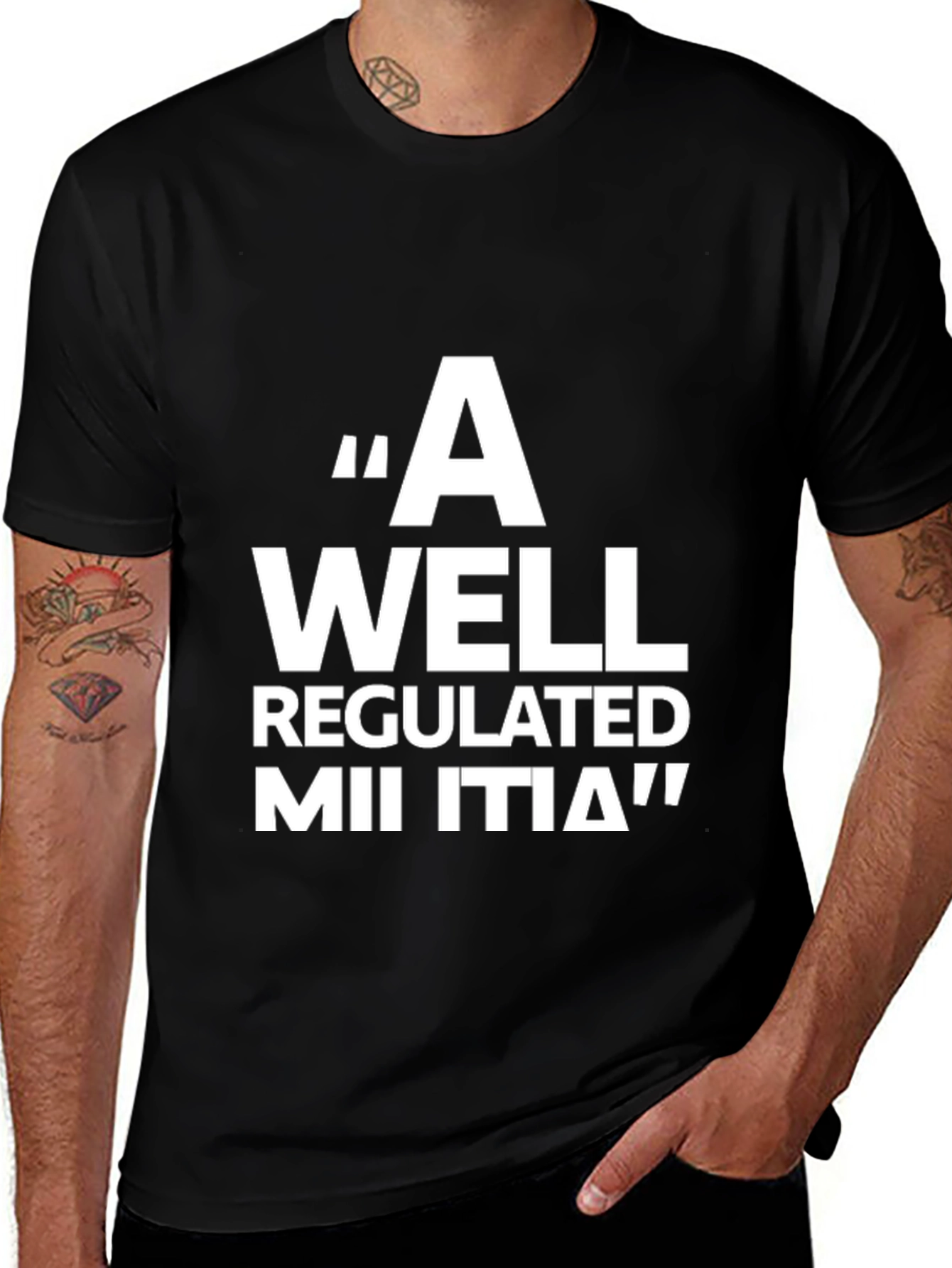 Variant 17 of A Well Regulated Militia Black T-Shirt