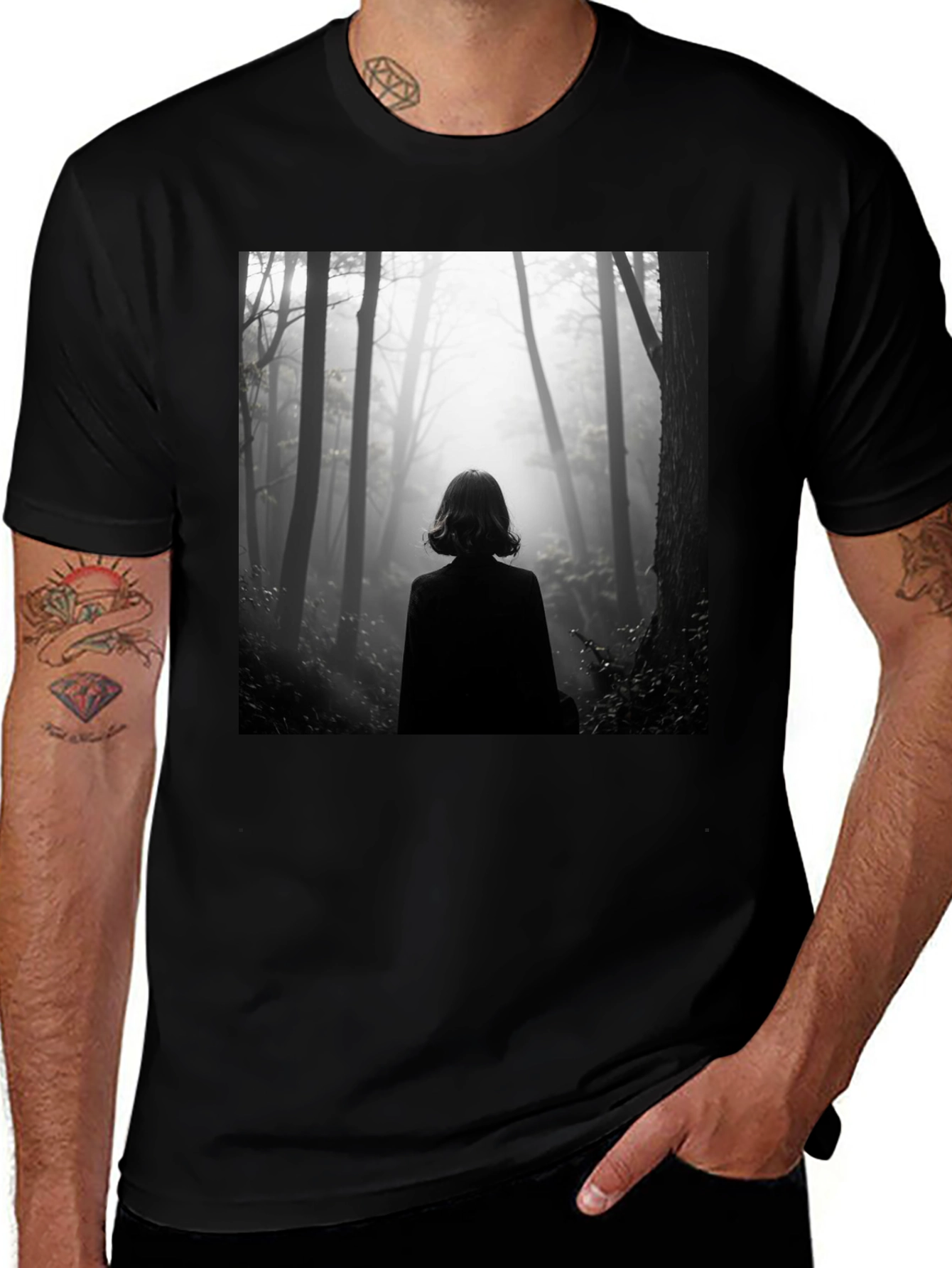 Variant 20 of Mystic Forest Unisex Tee - Dark & Enigmatic