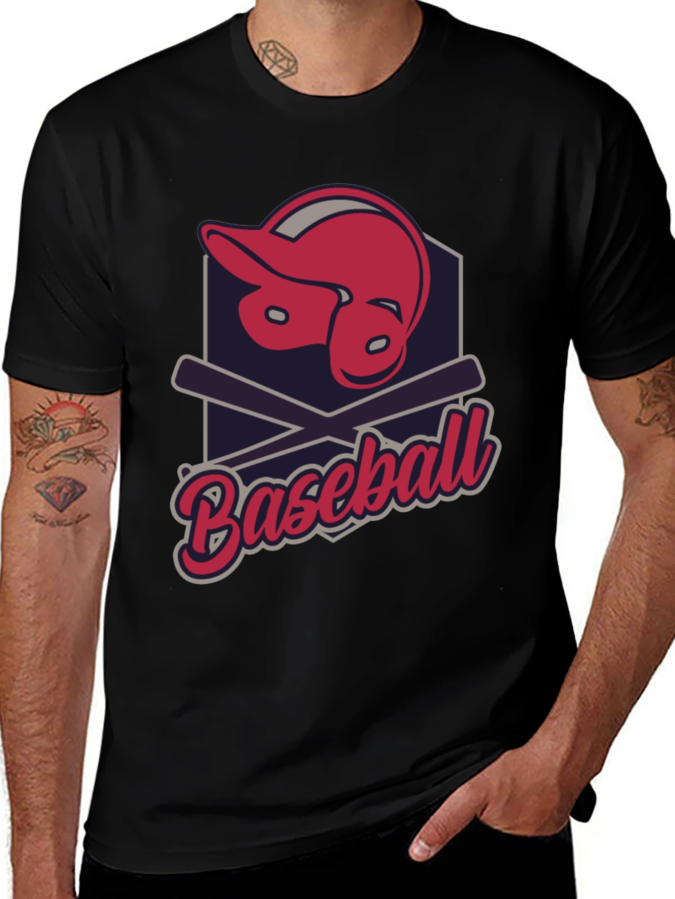 Variant 16 of Baseball Helmet & Bats Graphic Tee