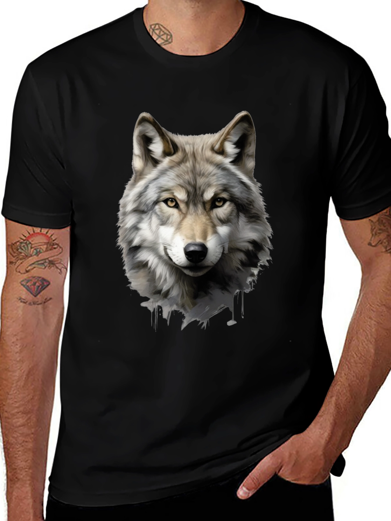 Variant 2 of Wolf Graphic T-Shirt - Cool Animal Tee