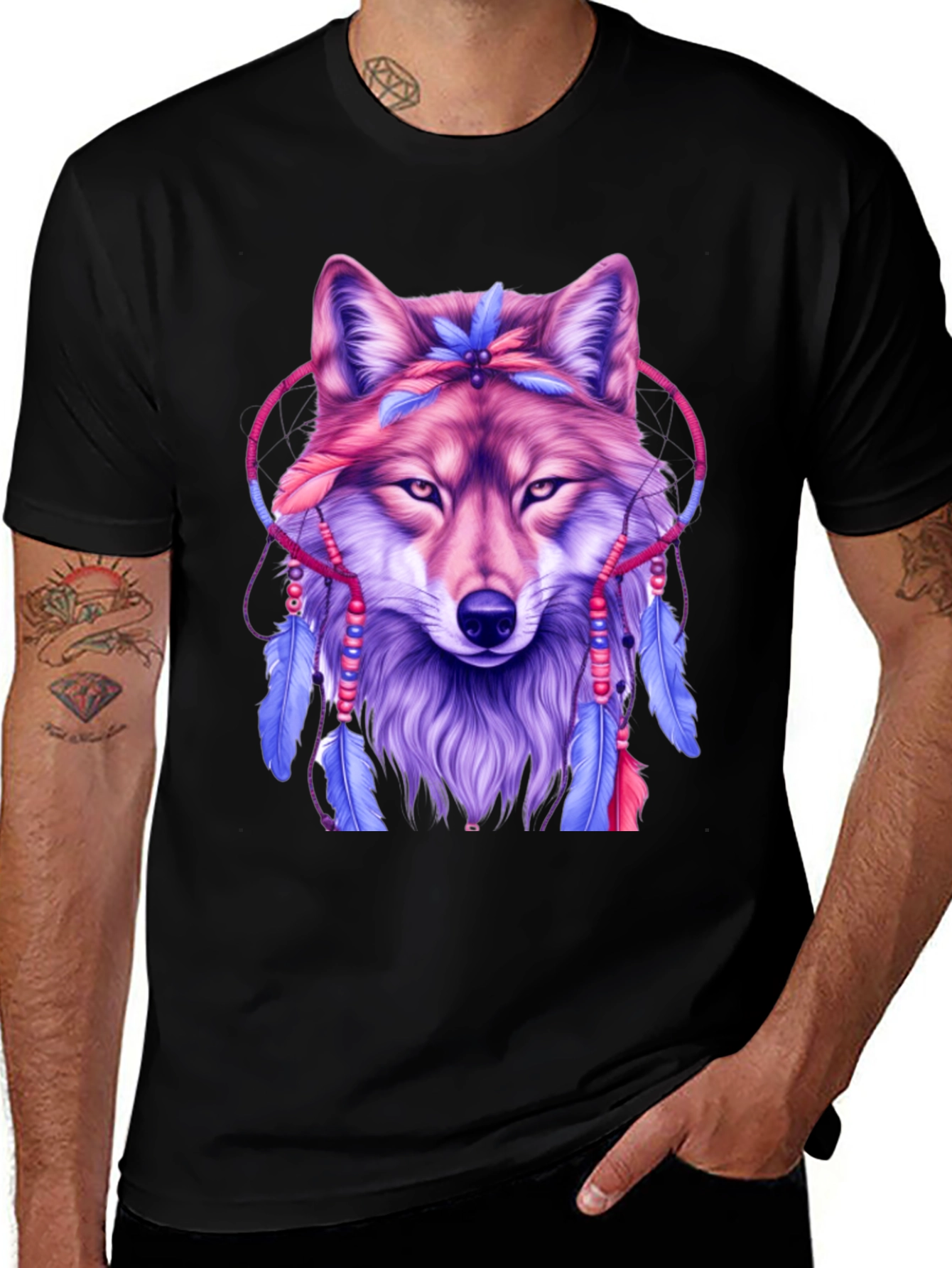 Variant 18 of Wolf Dreamcatcher Graphic Tee