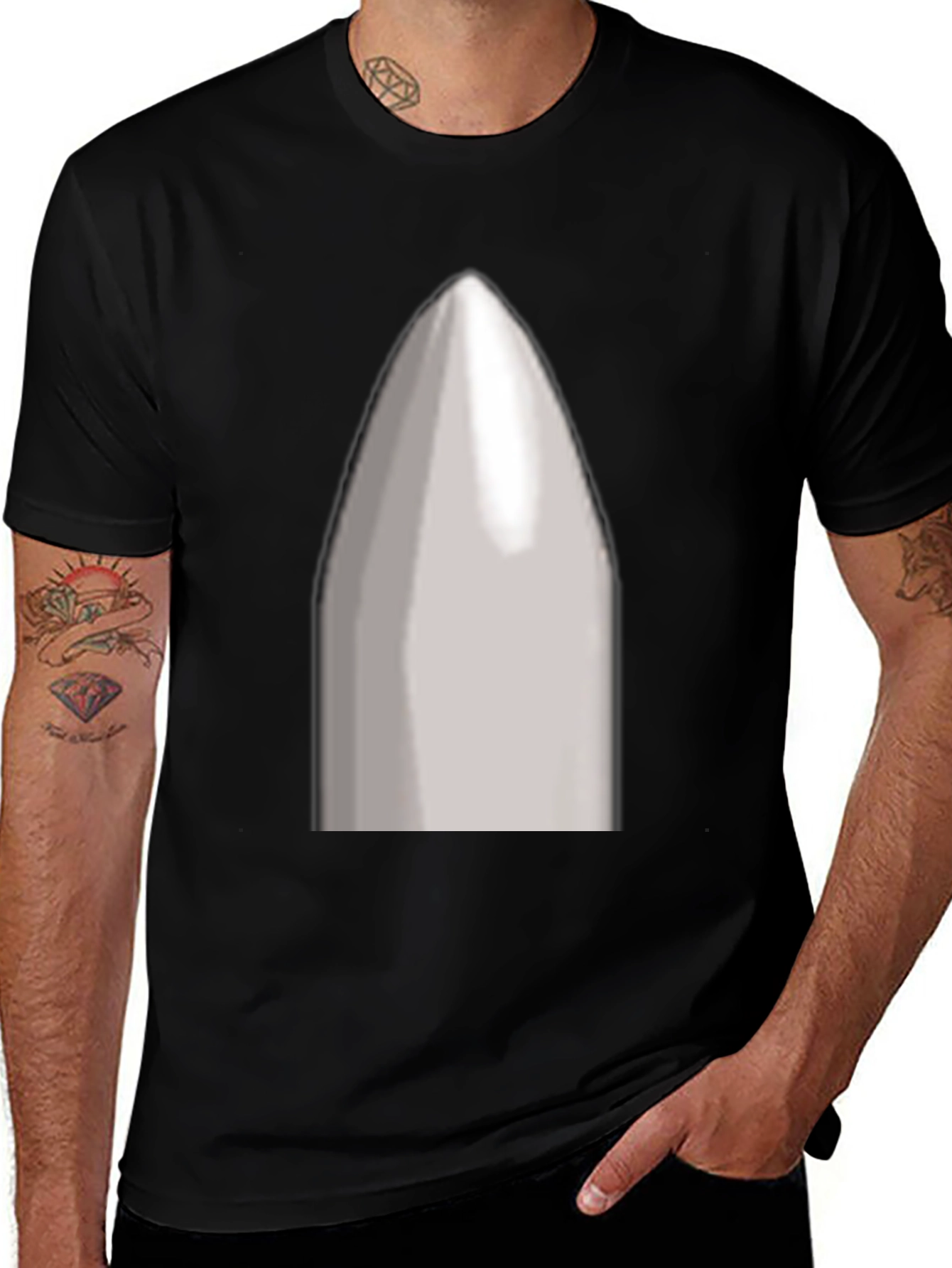 Variant 11 of Modern Bullet Head T-Shirt - Sleek Design