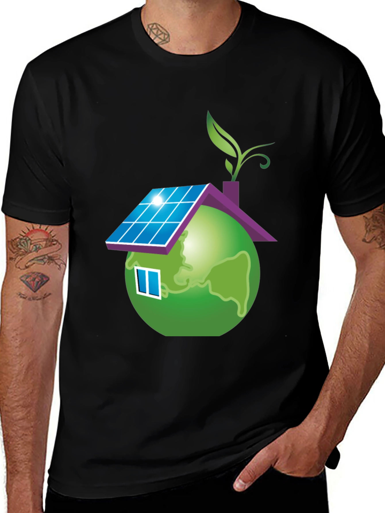 Variant 3 of Eco-Friendly Earth House T-Shirt
