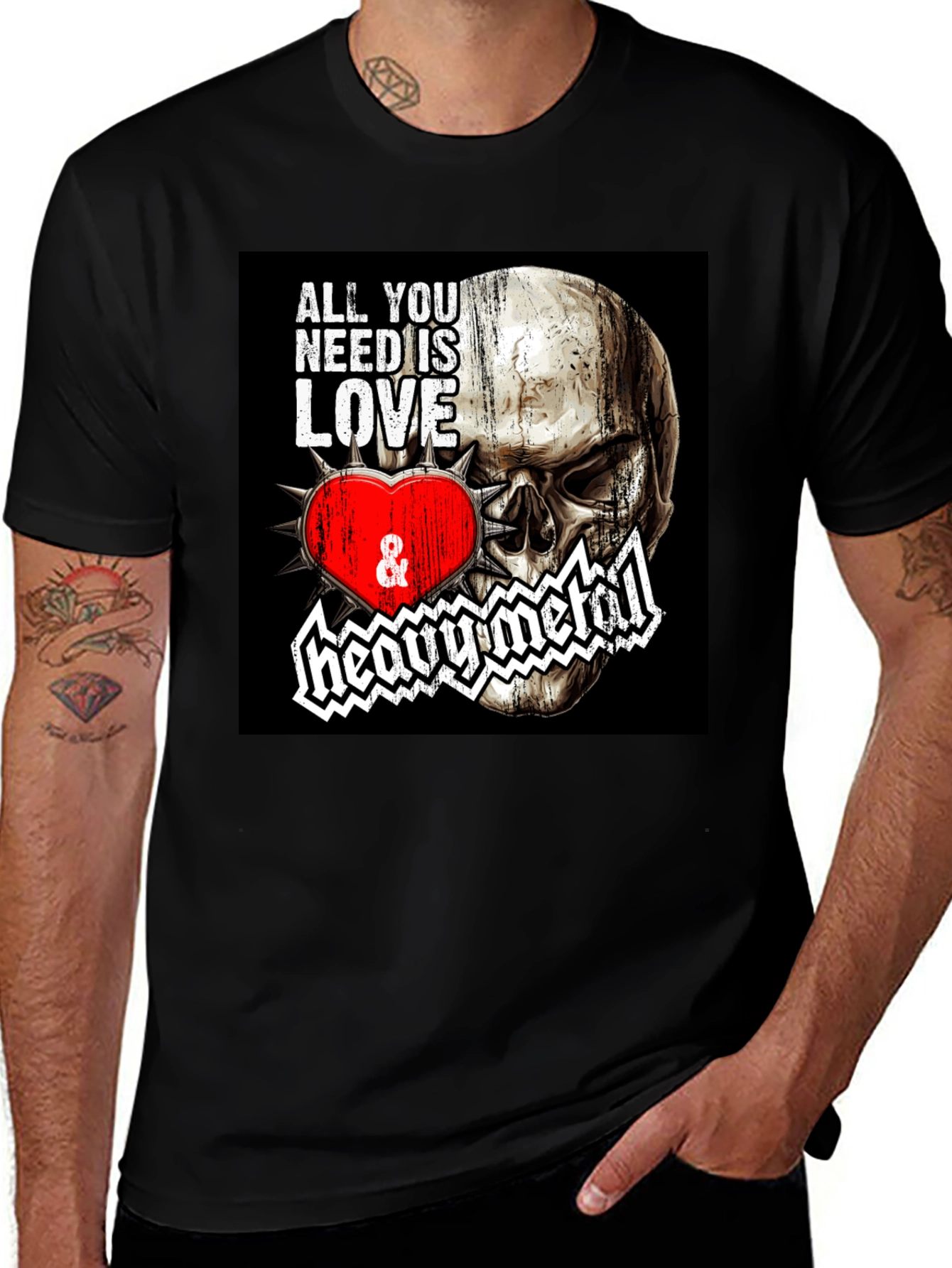 Skull & Heavy Metal Graphic T-Shirt - Rocker Style