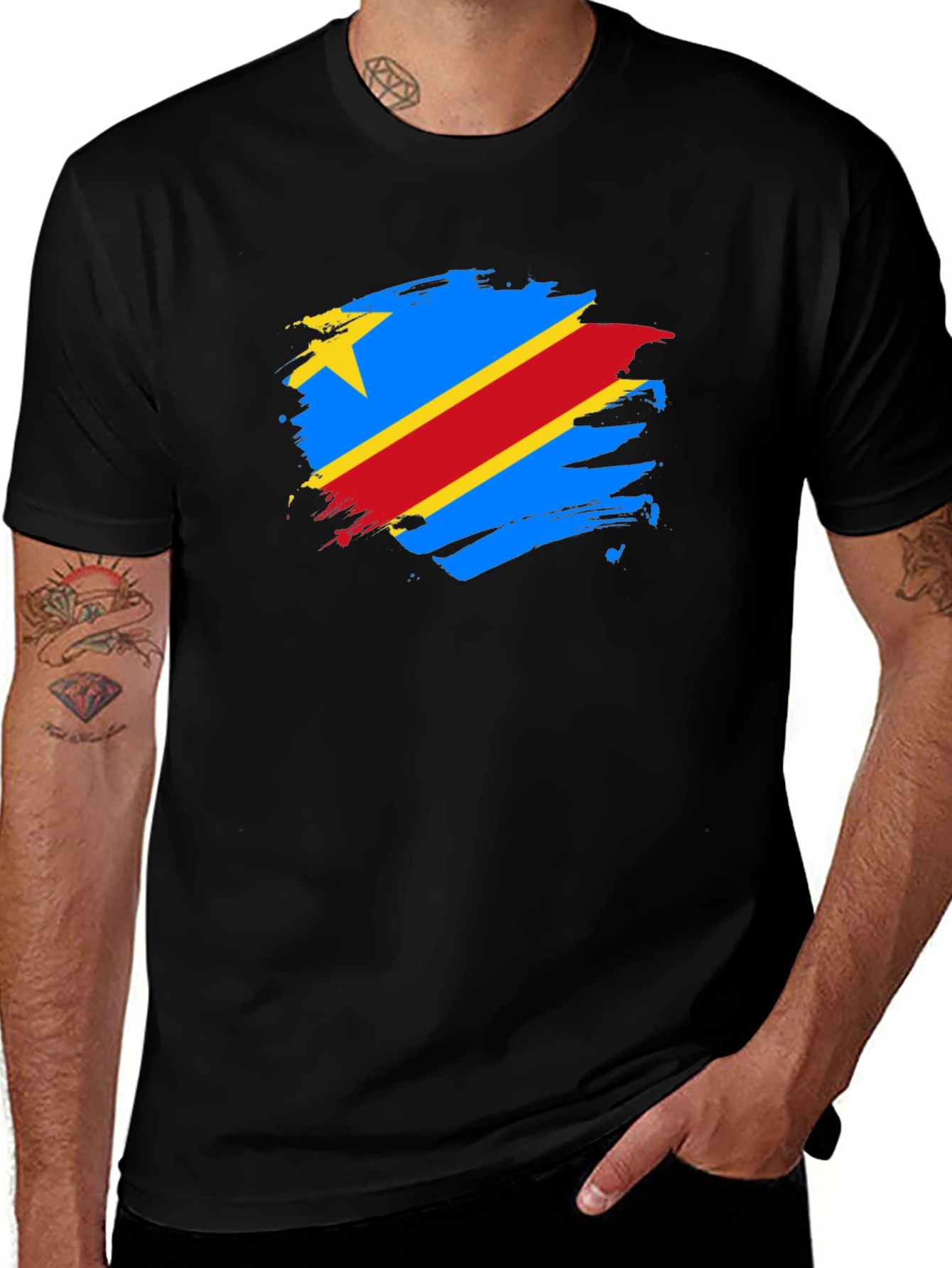 DR Congo Flag T-Shirt - Crew Neck - Graphic Tee