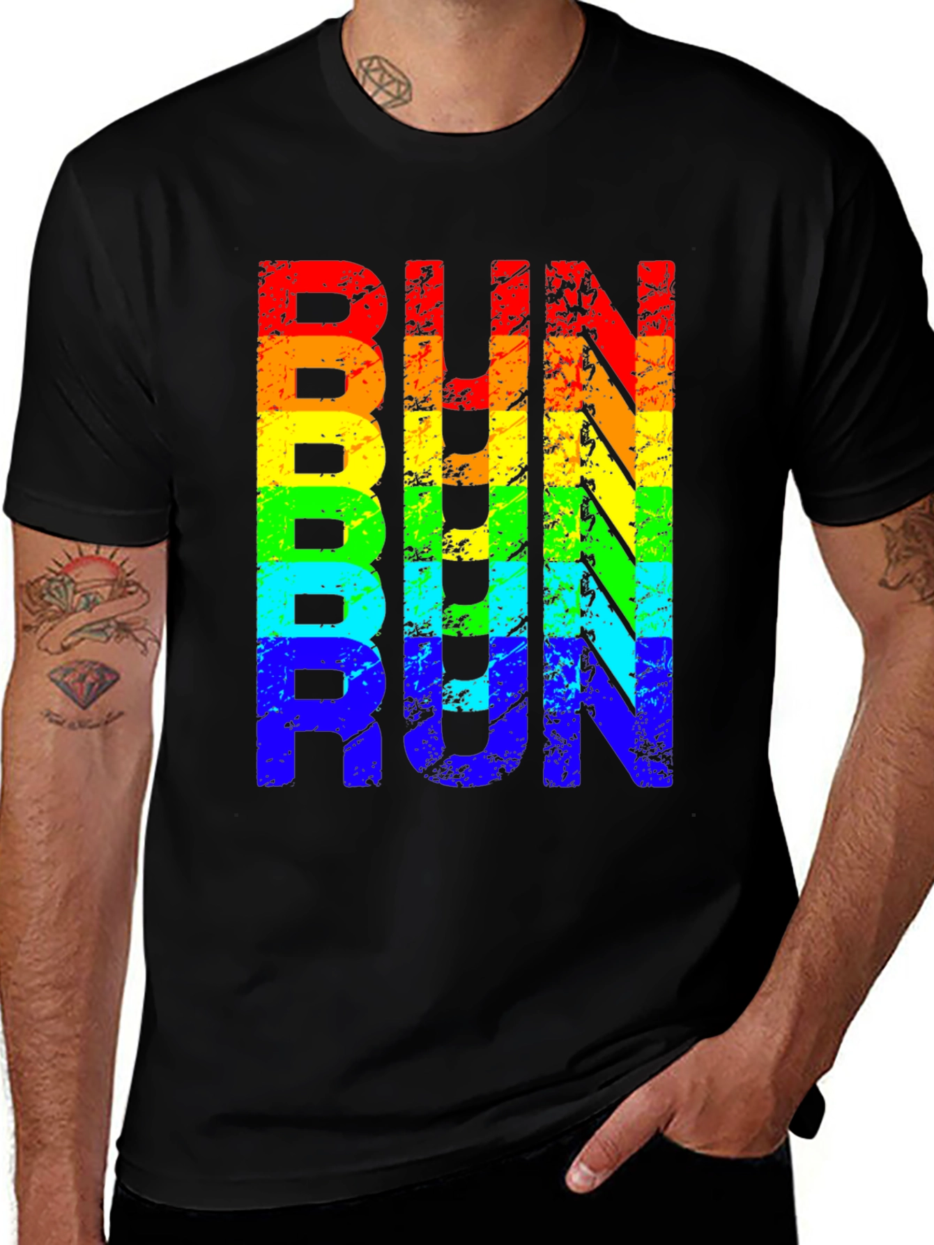 Variant 11 of Rainbow RUN T-Shirt - Graphic Tee