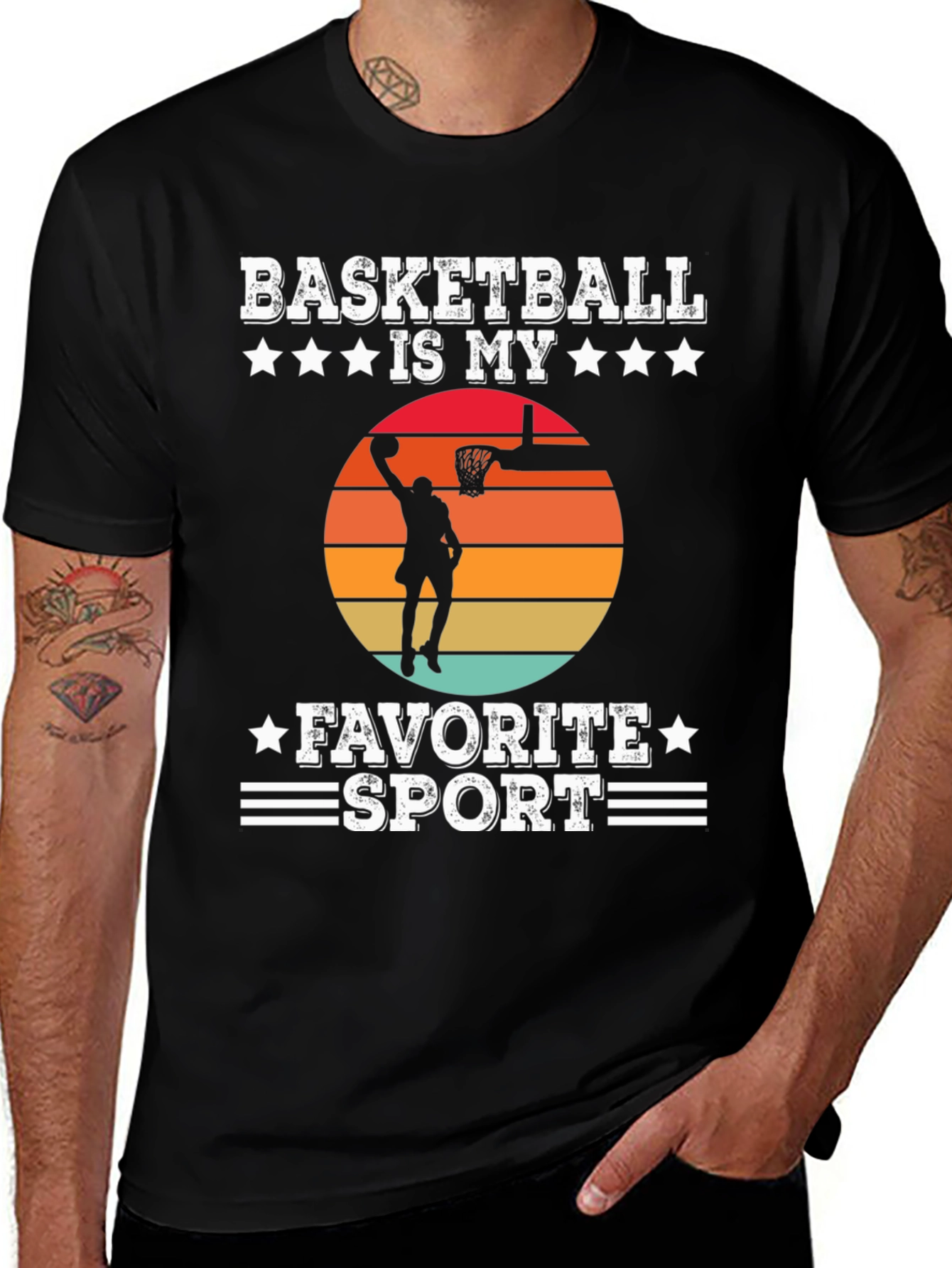Variant 24 of Basketball Is My Favorite Sport Graphic T-Shirt