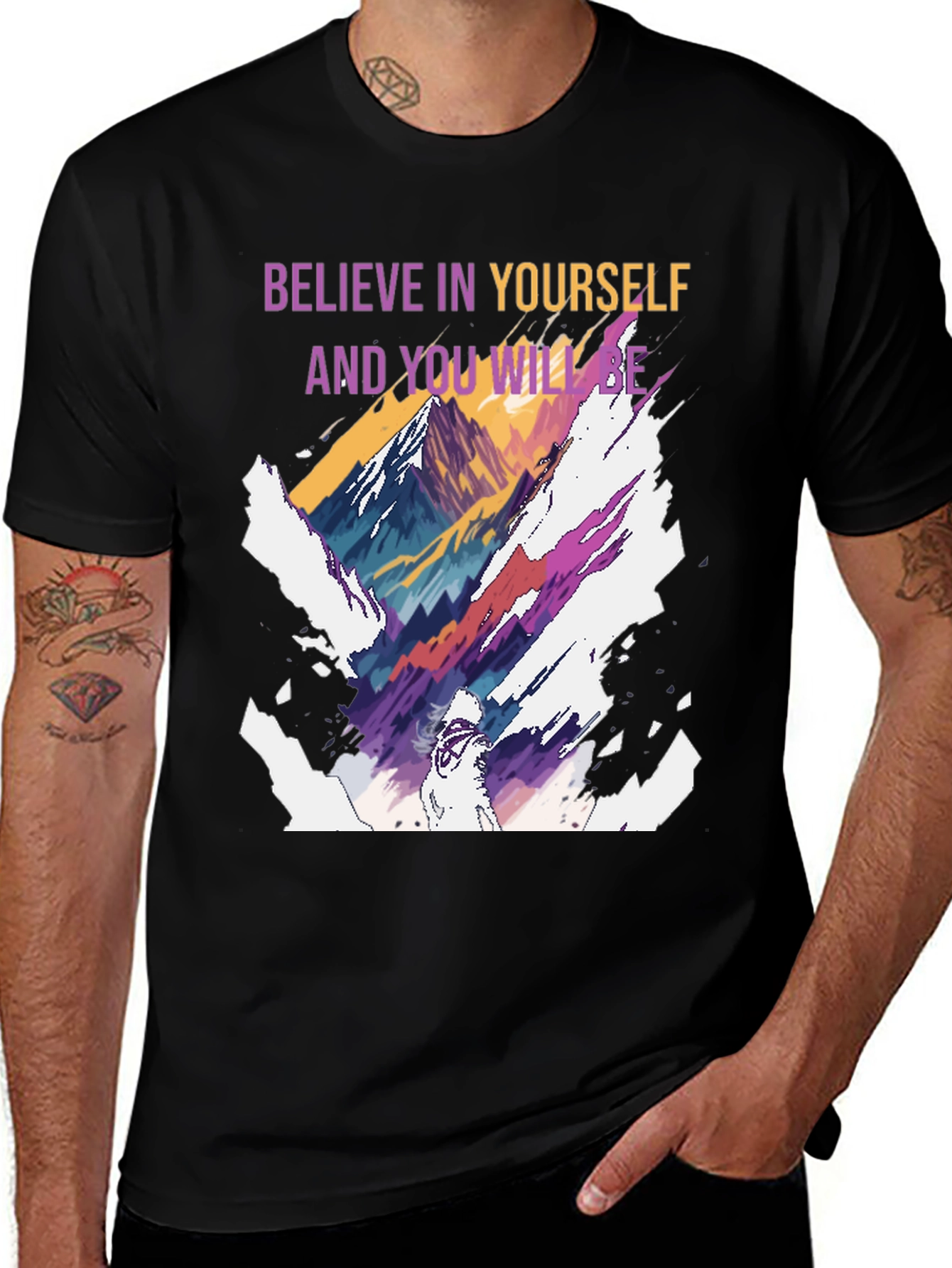 Variant 22 of Believe in Yourself Graphic Tee - Black