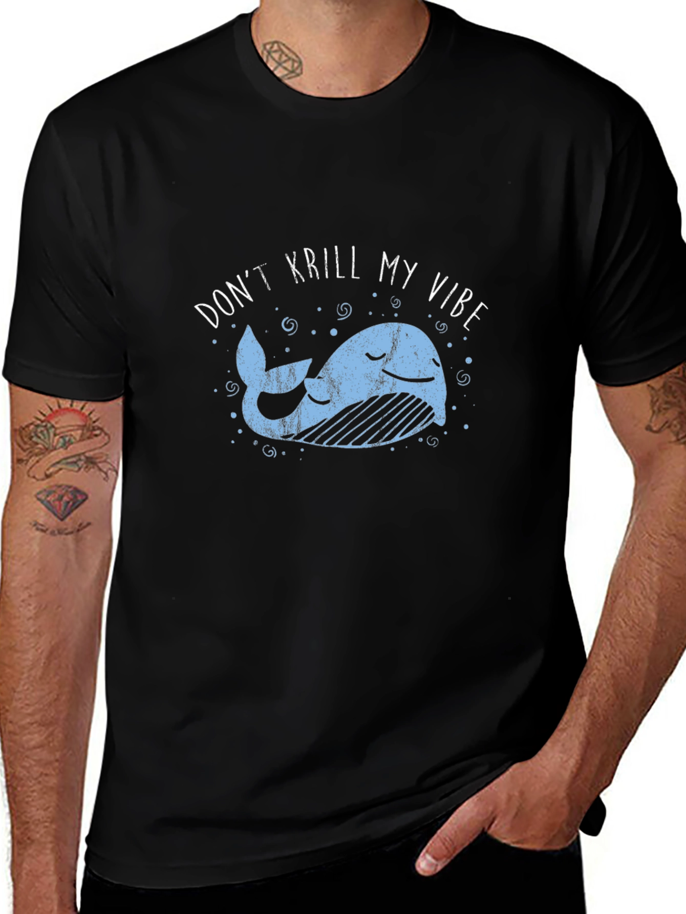 Variant 11 of Don't Krill My Vibe Black Graphic Tee