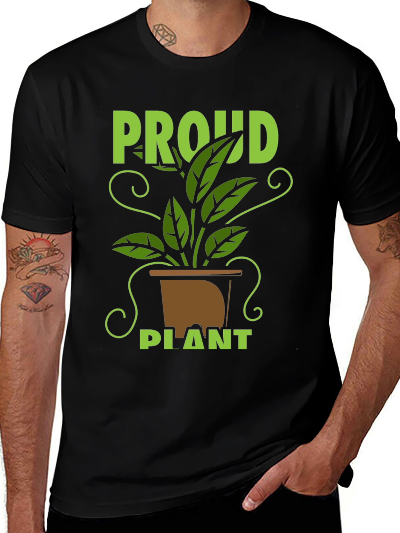 Variant 6 of Proud Plant T-Shirt - Black Cotton Tee