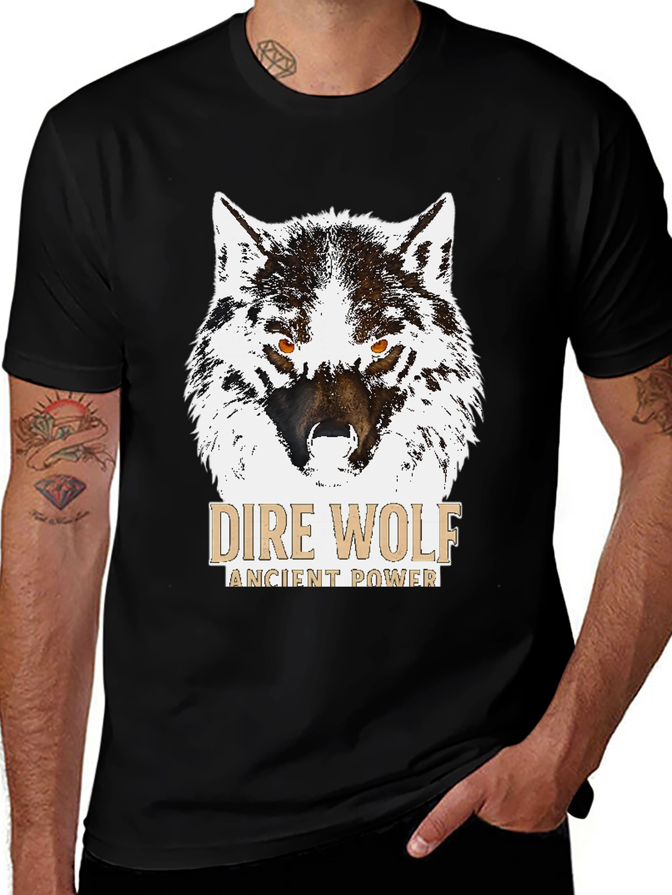 Variant 19 of Dire Wolf Graphic Tee - Ancient Power Design