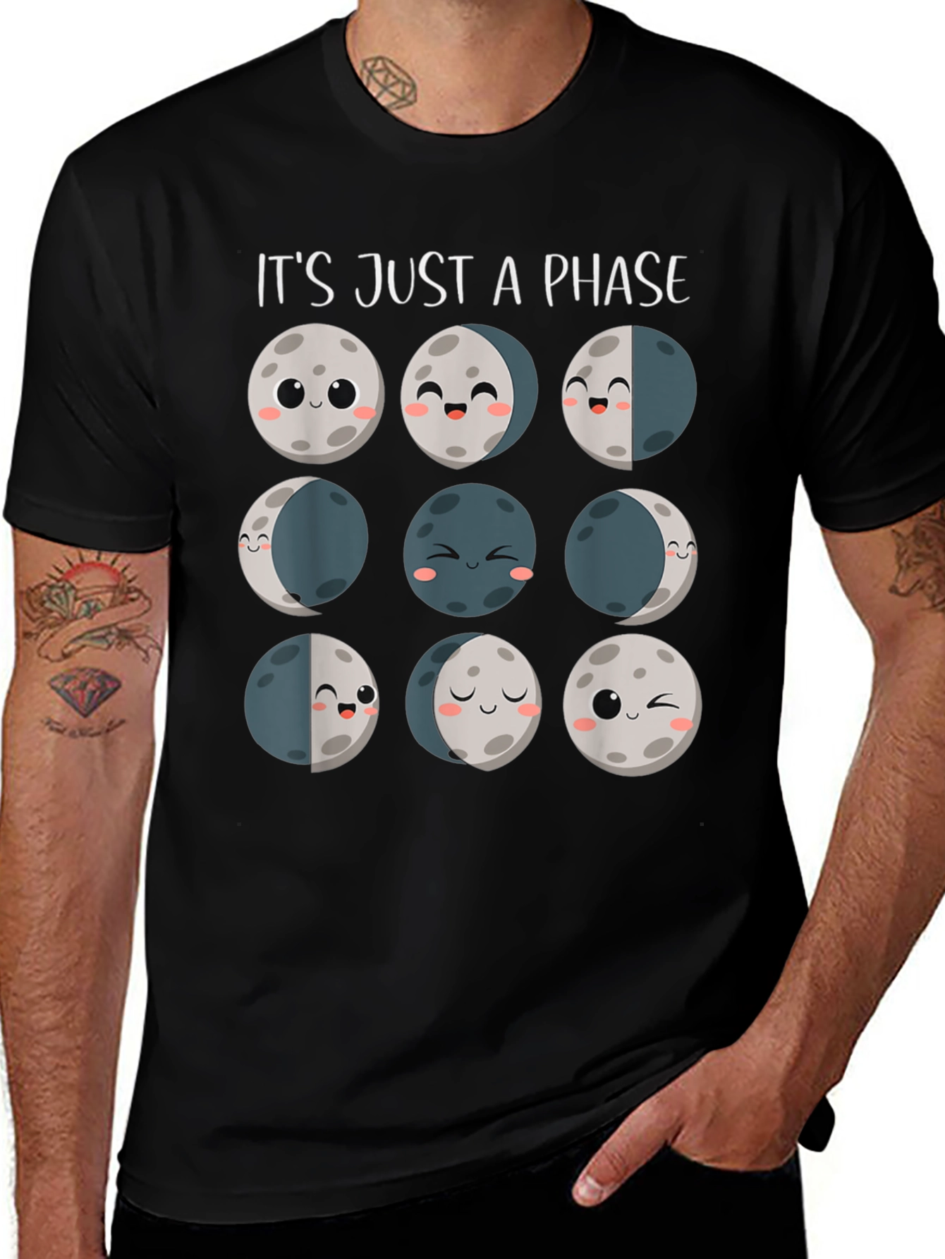 Variant 16 of It's Just a Phase Moon Graphic T-Shirt