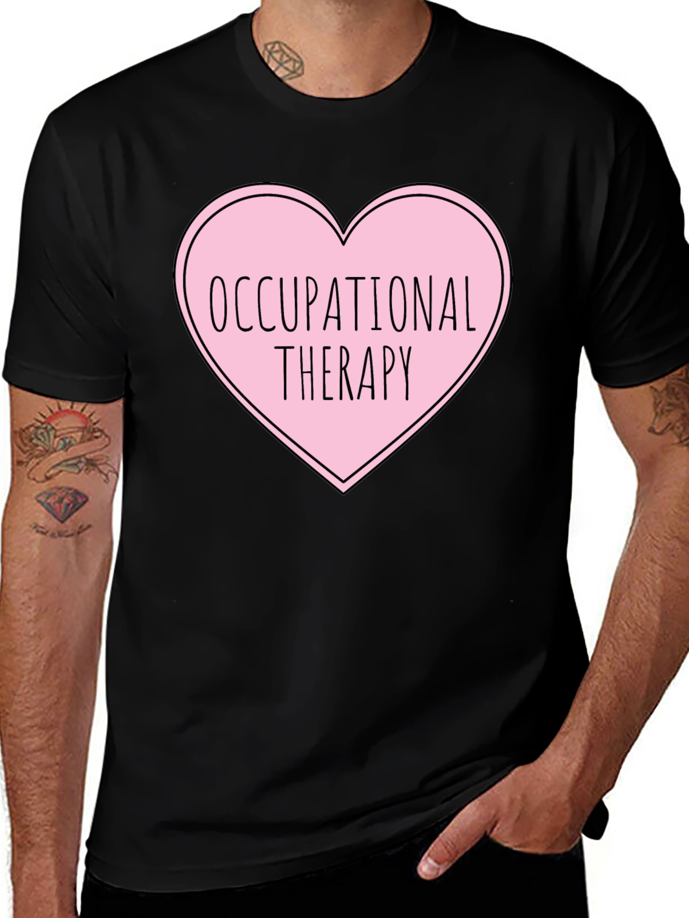Variant 4 of Occupational Therapy Heart T-Shirt - Black