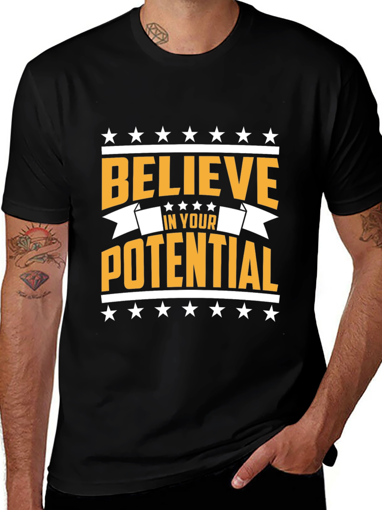 Variant 3 of Believe in Your Potential Black T-Shirt