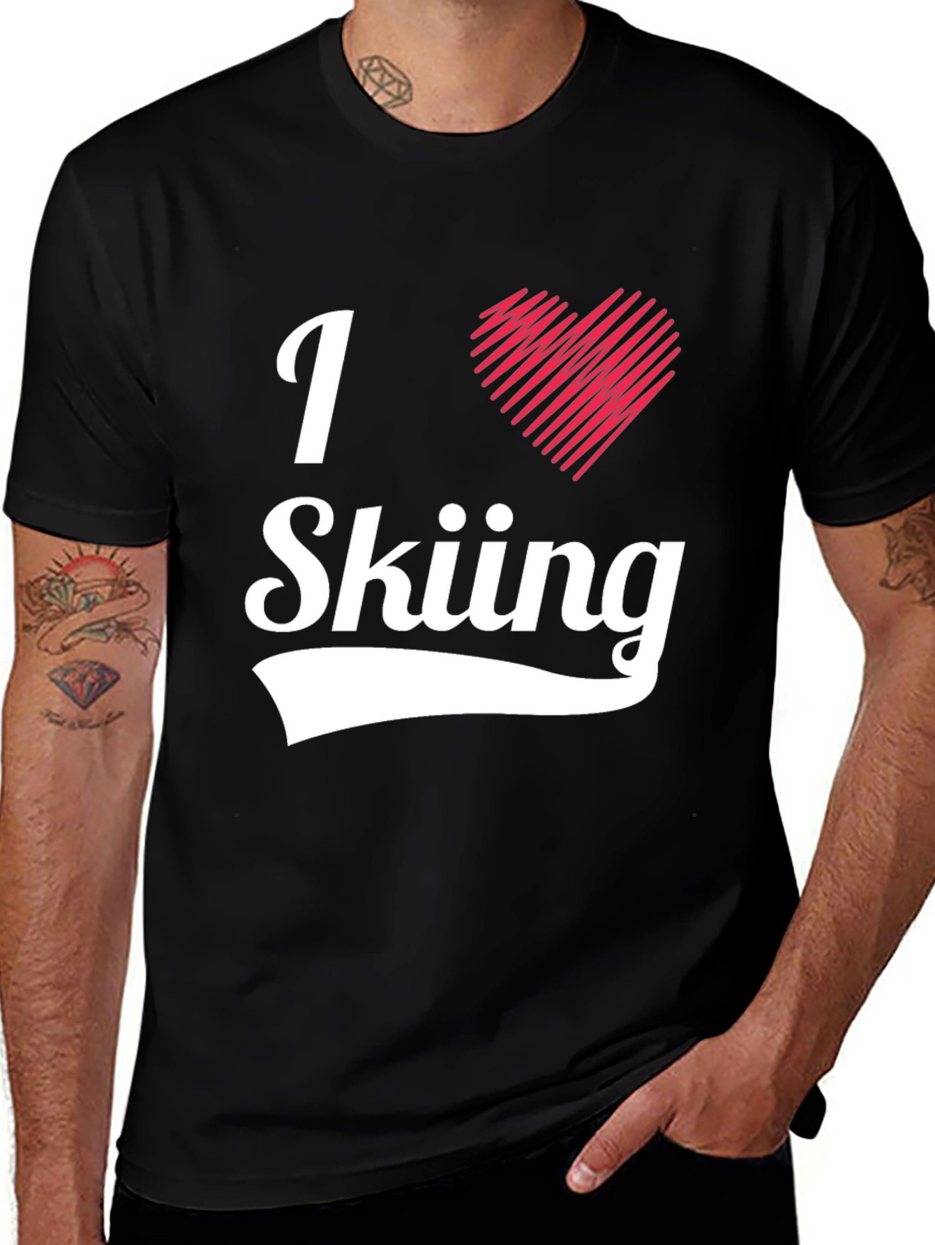 Variant 7 of I Heart Skiing T-Shirt - Stylish Graphic Tee