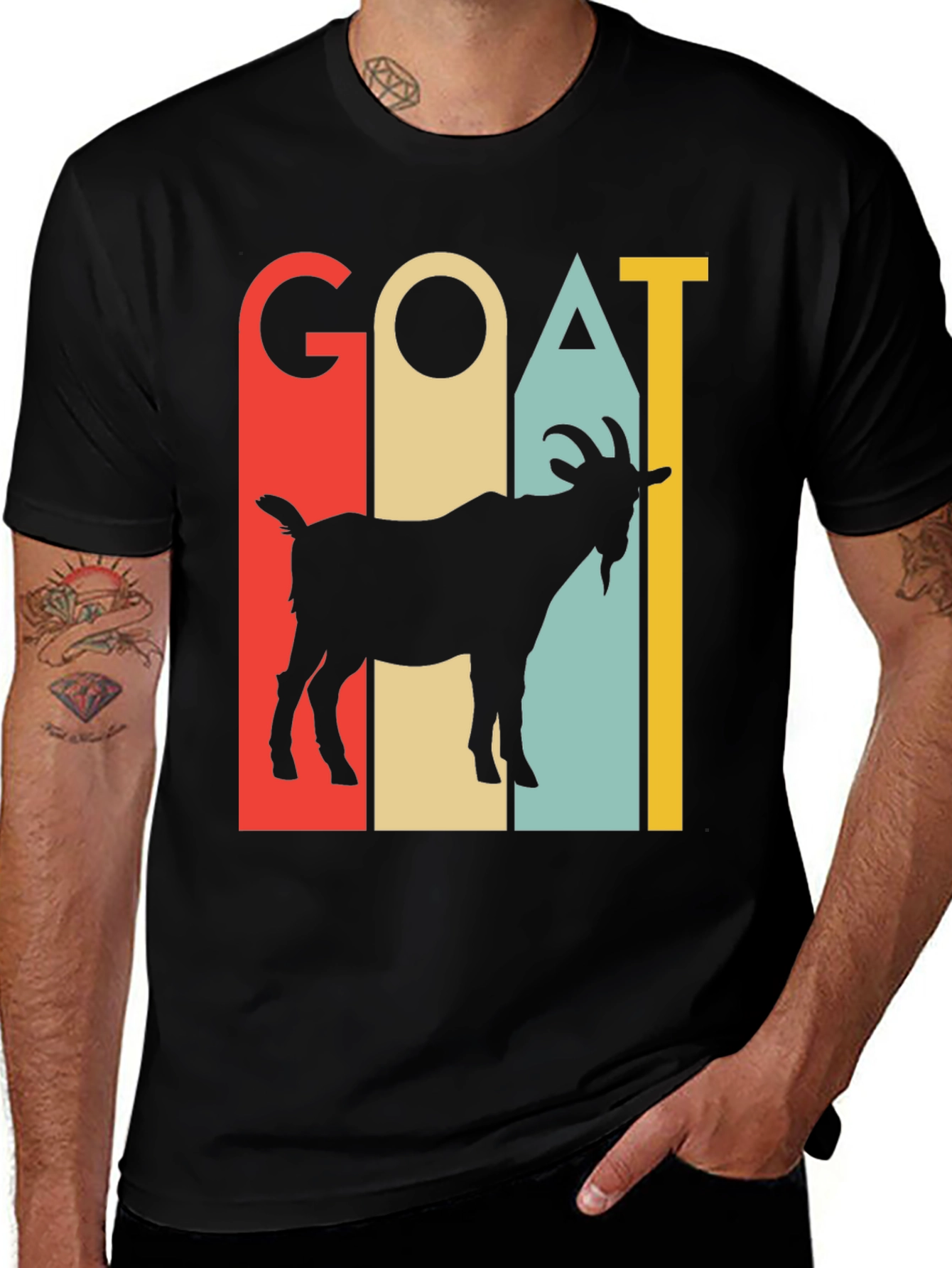 Variant 7 of Retro Goat Graphic Tee - Greatest of All Time T-Shirt