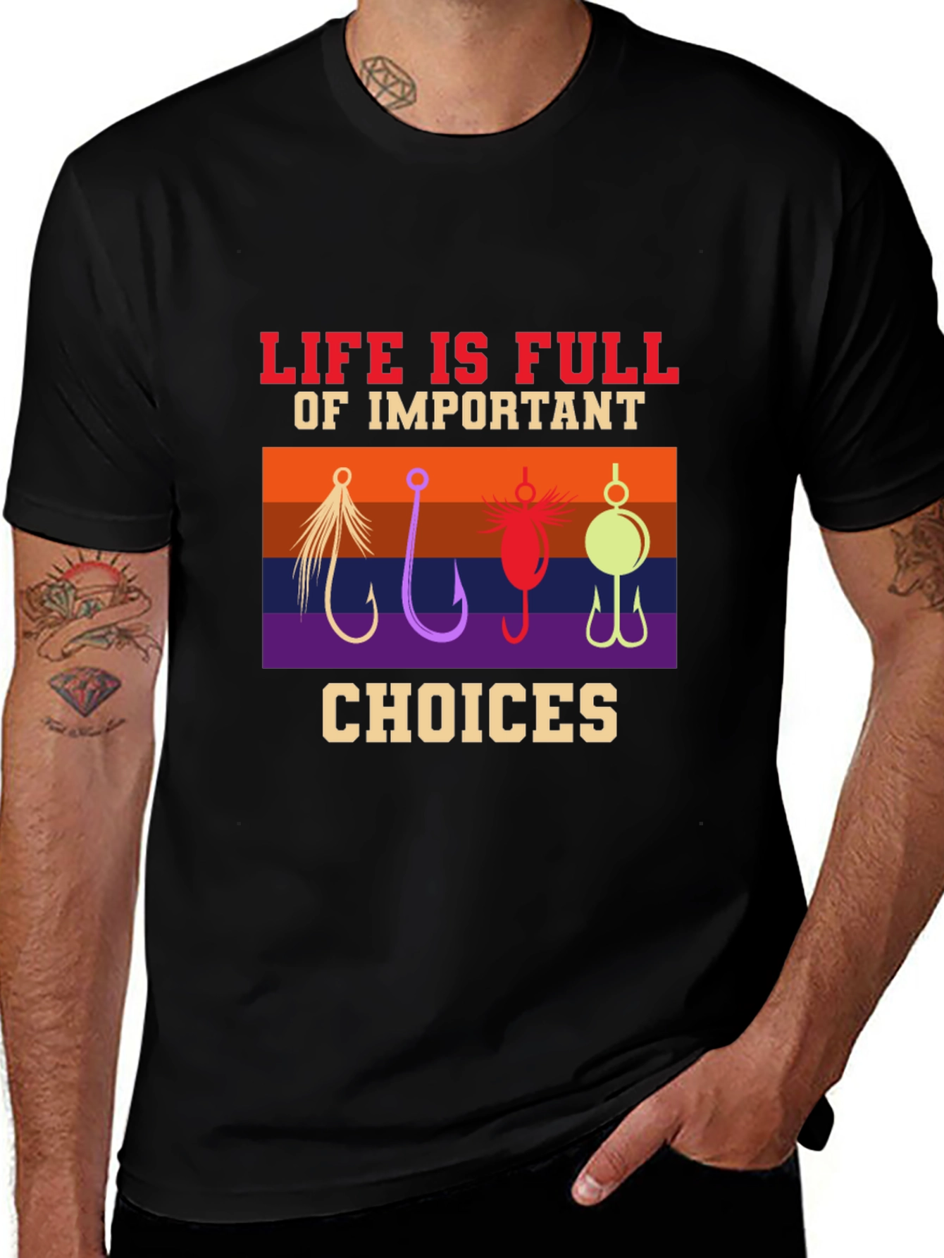 Variant 22 of Life Choices Fishing Hook T-Shirt