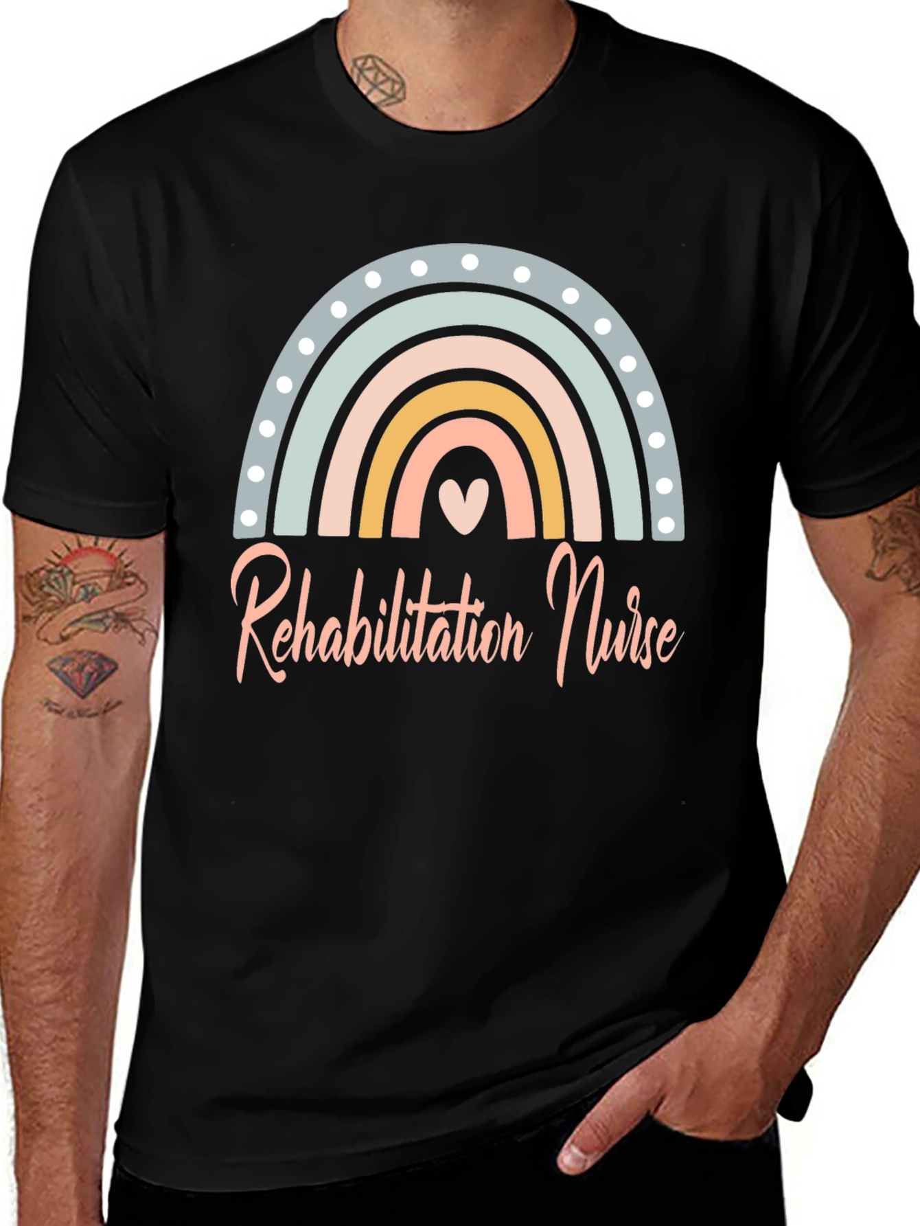 Rehabilitation Nurse Rainbow Graphic Tee