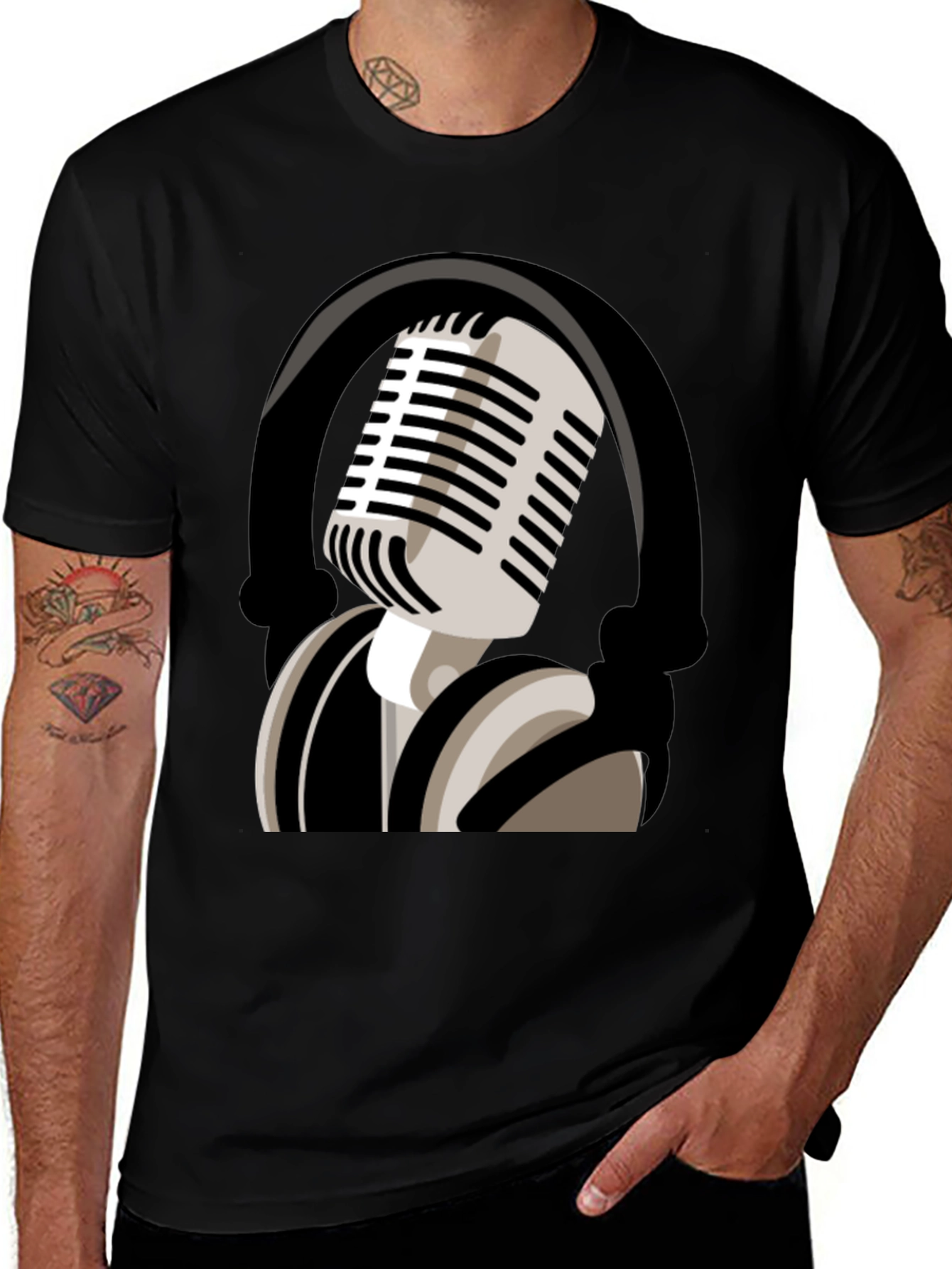 Variant 6 of Vintage Microphone Graphic Tee - Retro Style
