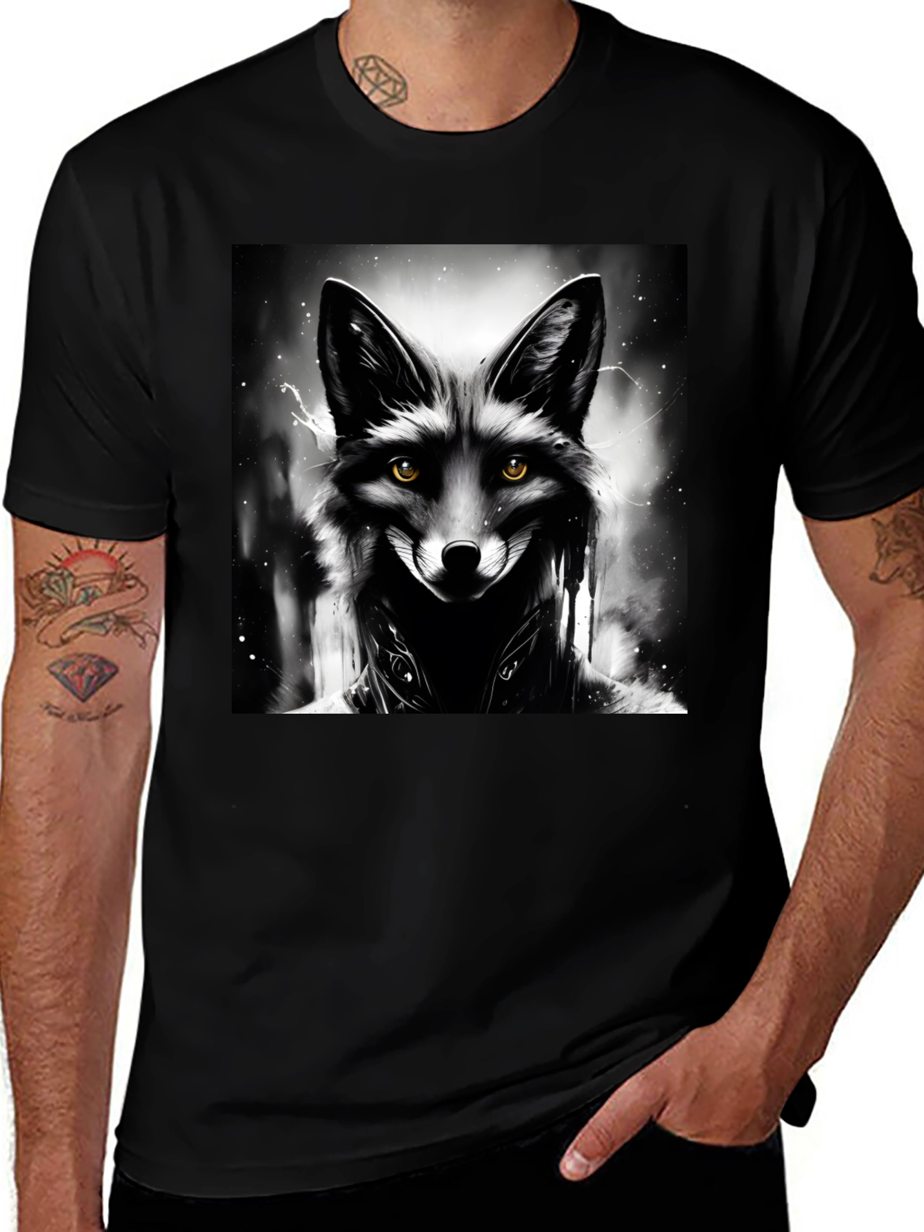 Variant 10 of Urban Fox Graphic Tee - Black