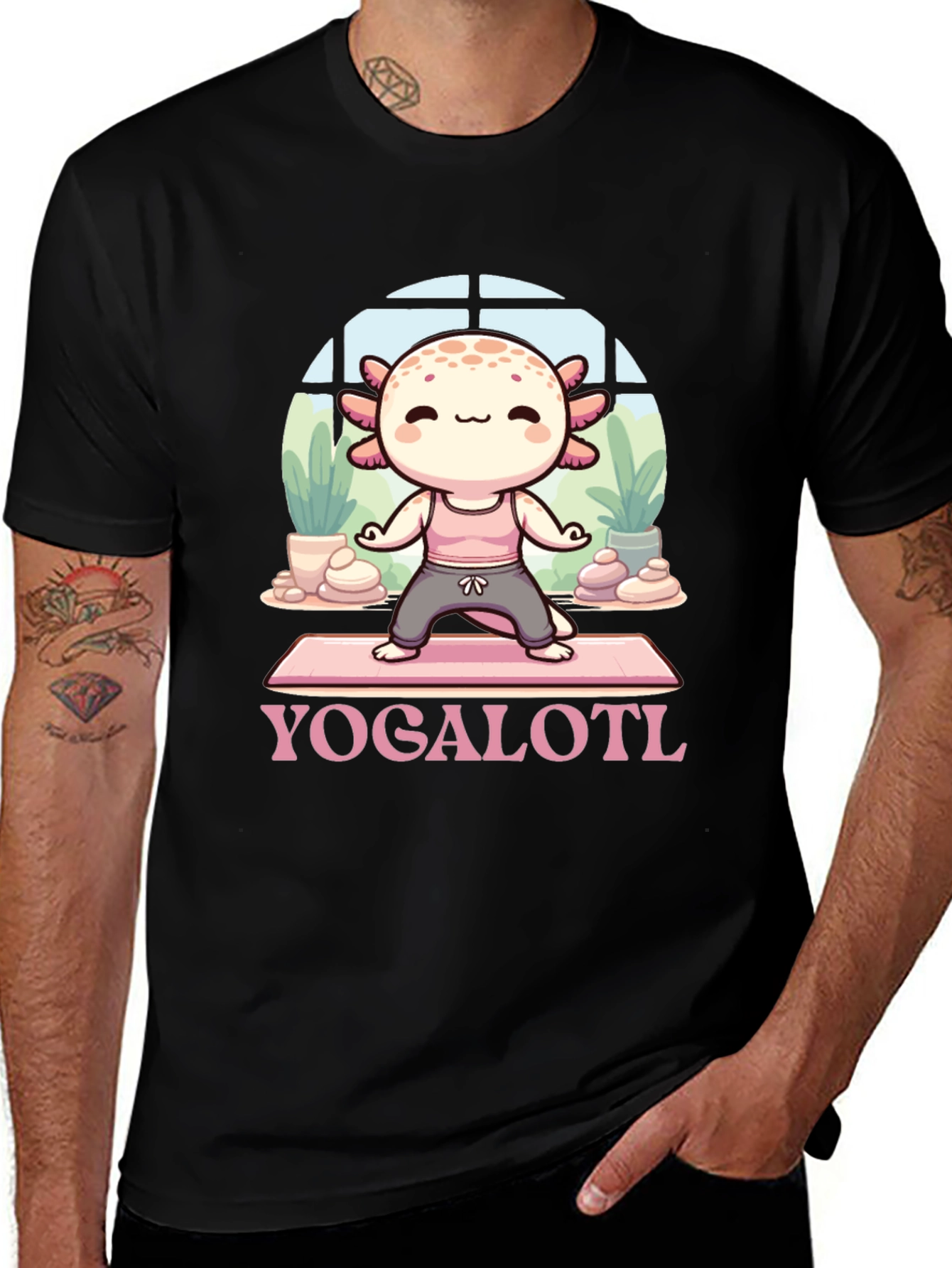 Variant 23 of Yogalotl Axolotl Yoga T-Shirt