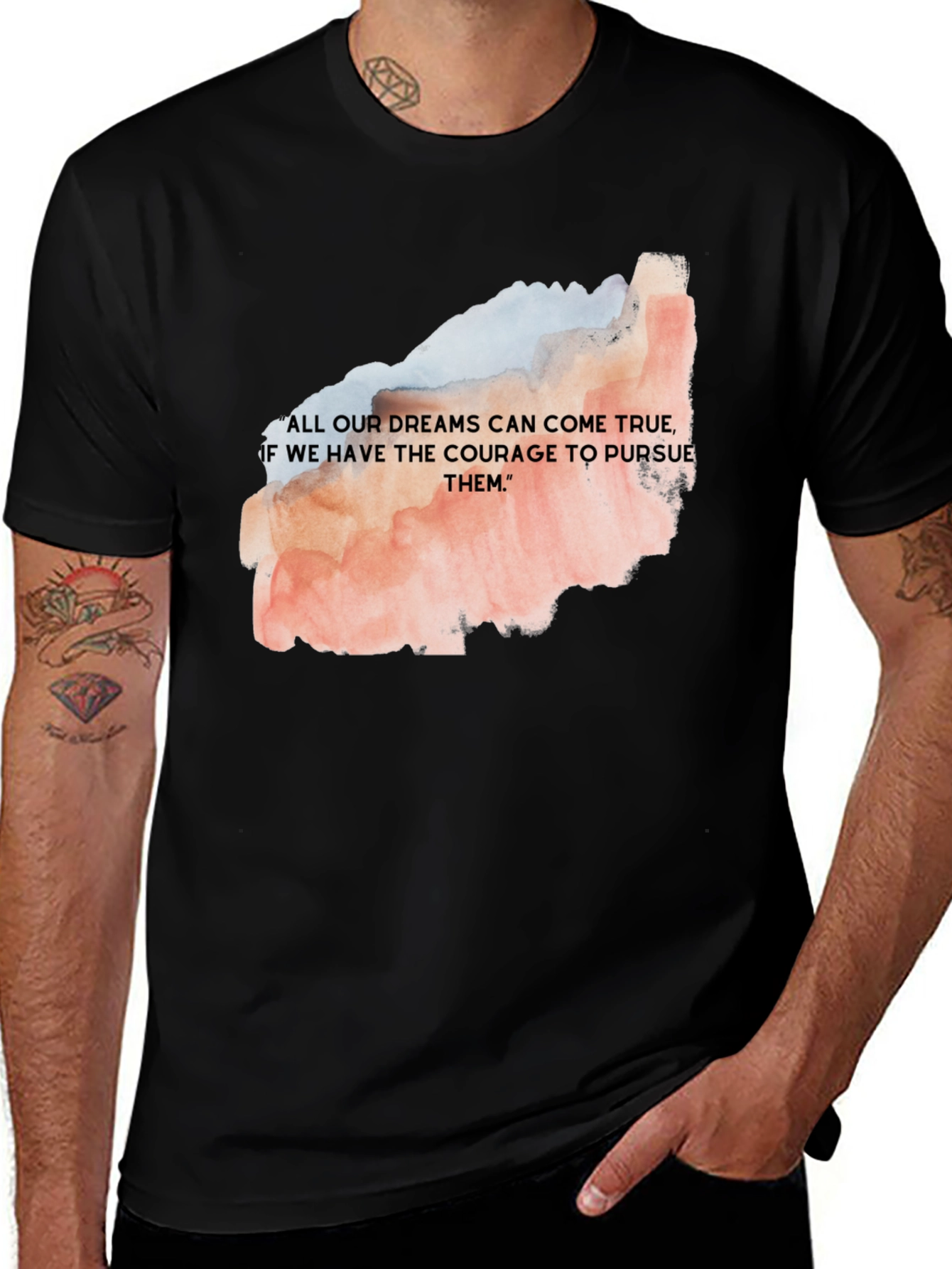 Variant 6 of Dream Courage T-Shirt - Motivational Black Tee