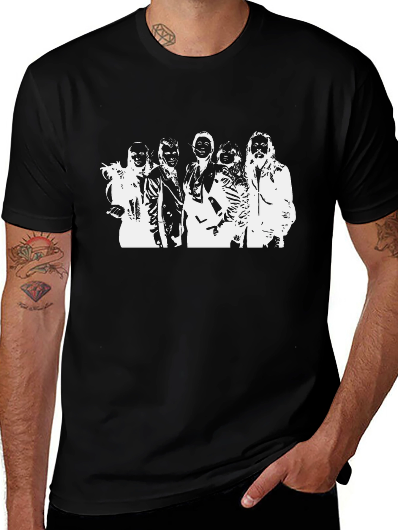 Variant 22 of Retro Band Graphic Black T-Shirt