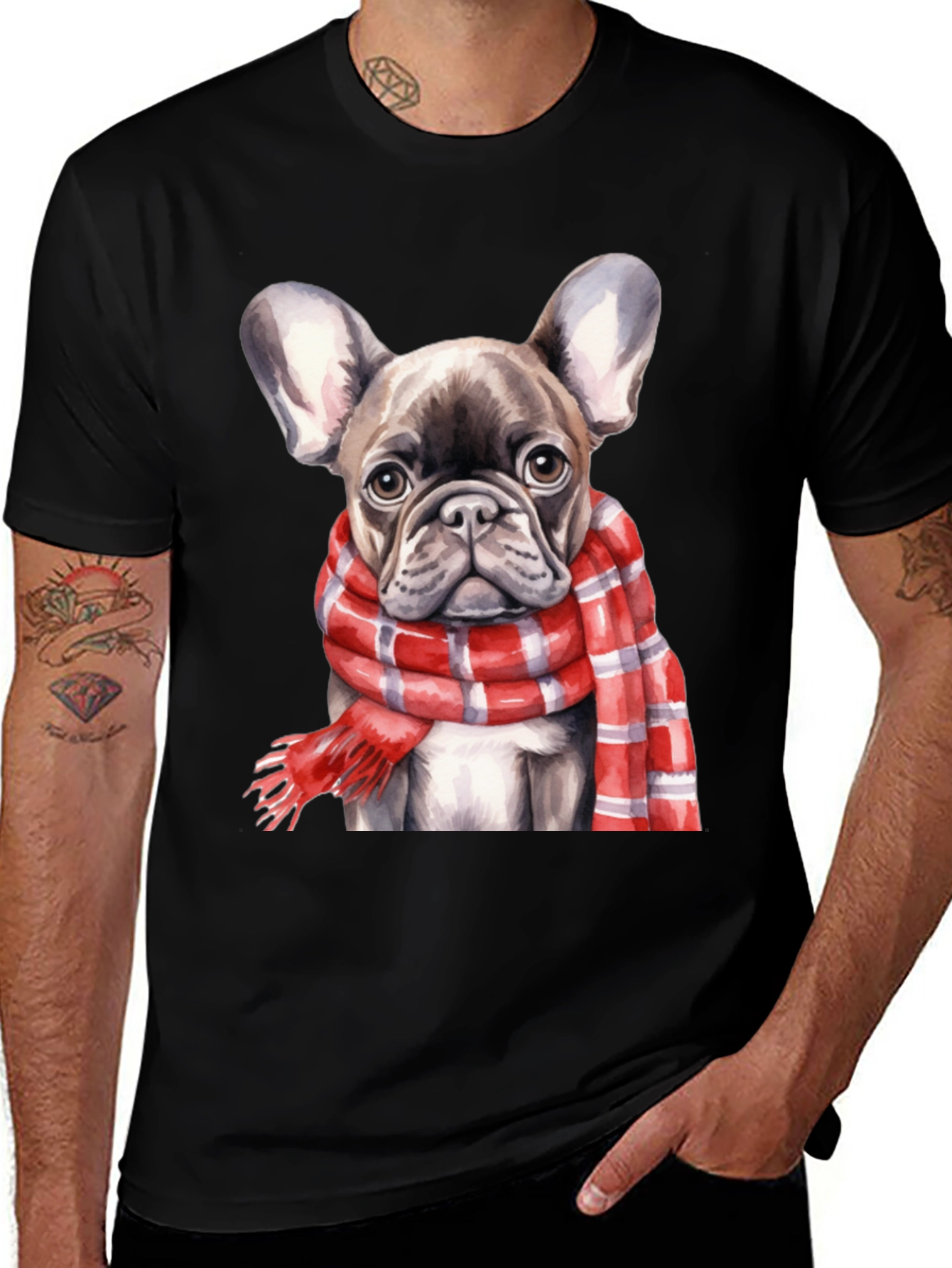 Variant 3 of Dog in Scarf Graphic Tee