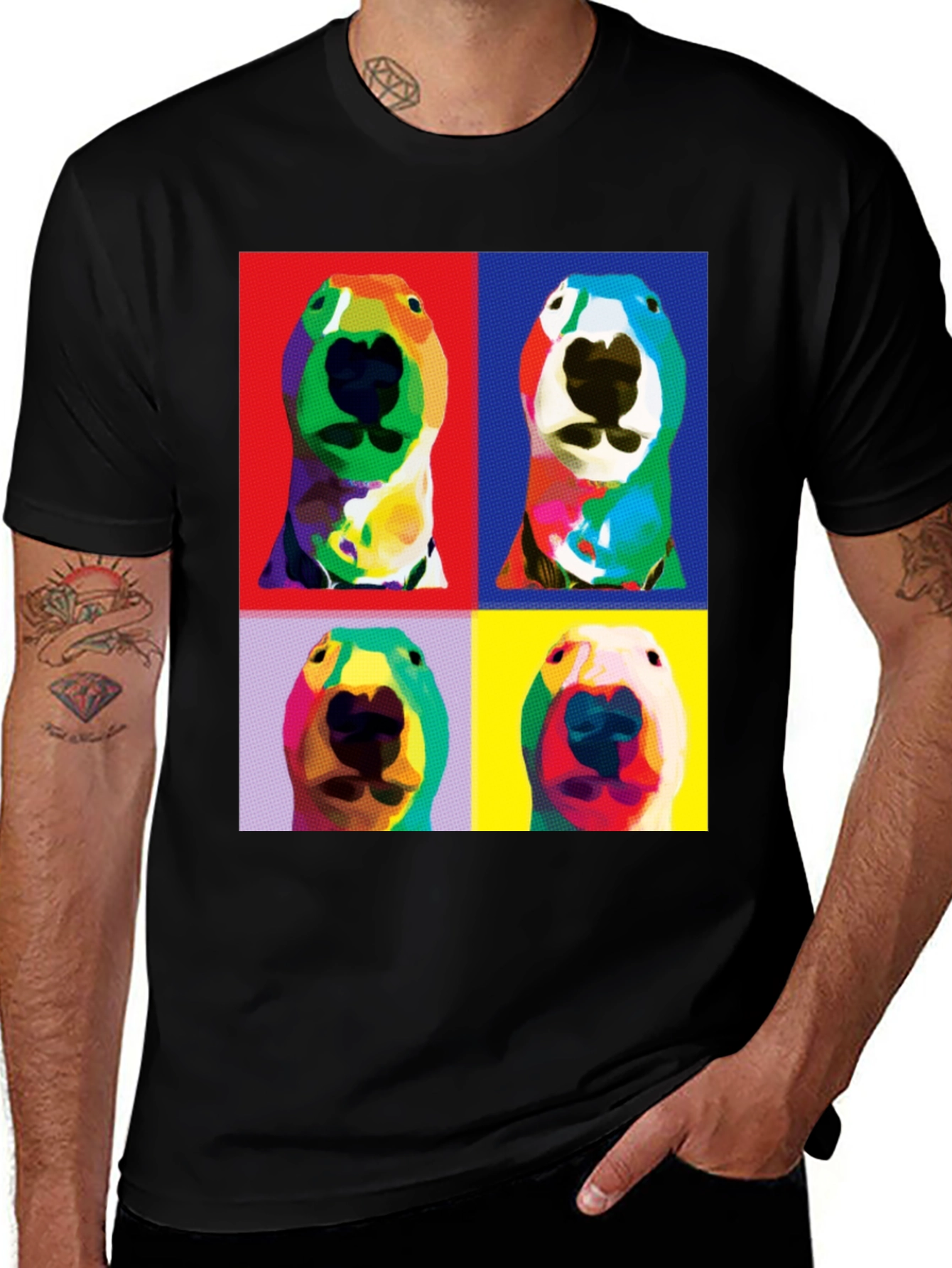 Variant 7 of Pop Art Dog T-Shirt - Colorful Graphic Tee
