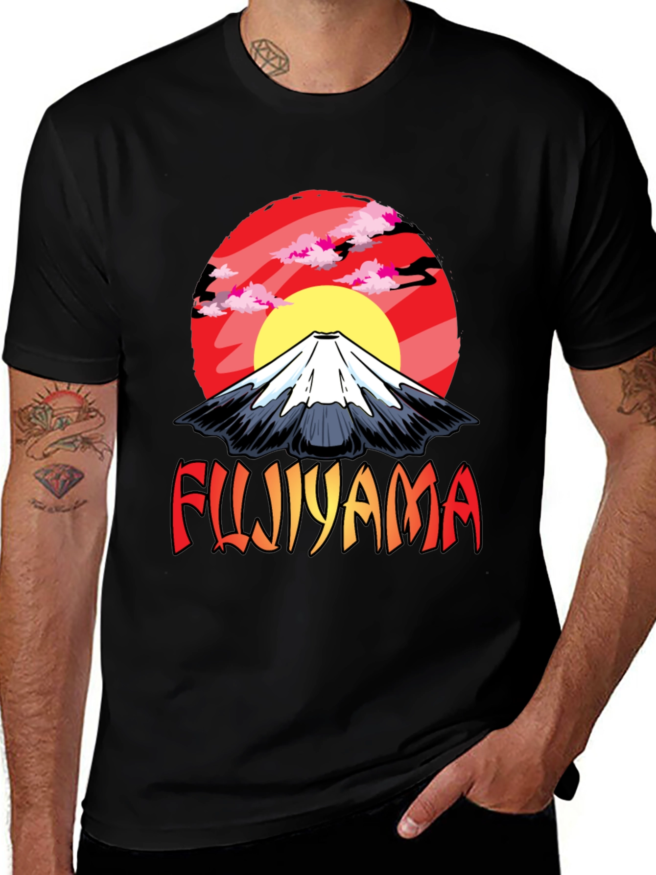 Variant 16 of Fujiyama Graphic Tee - Black Crewneck T-Shirt
