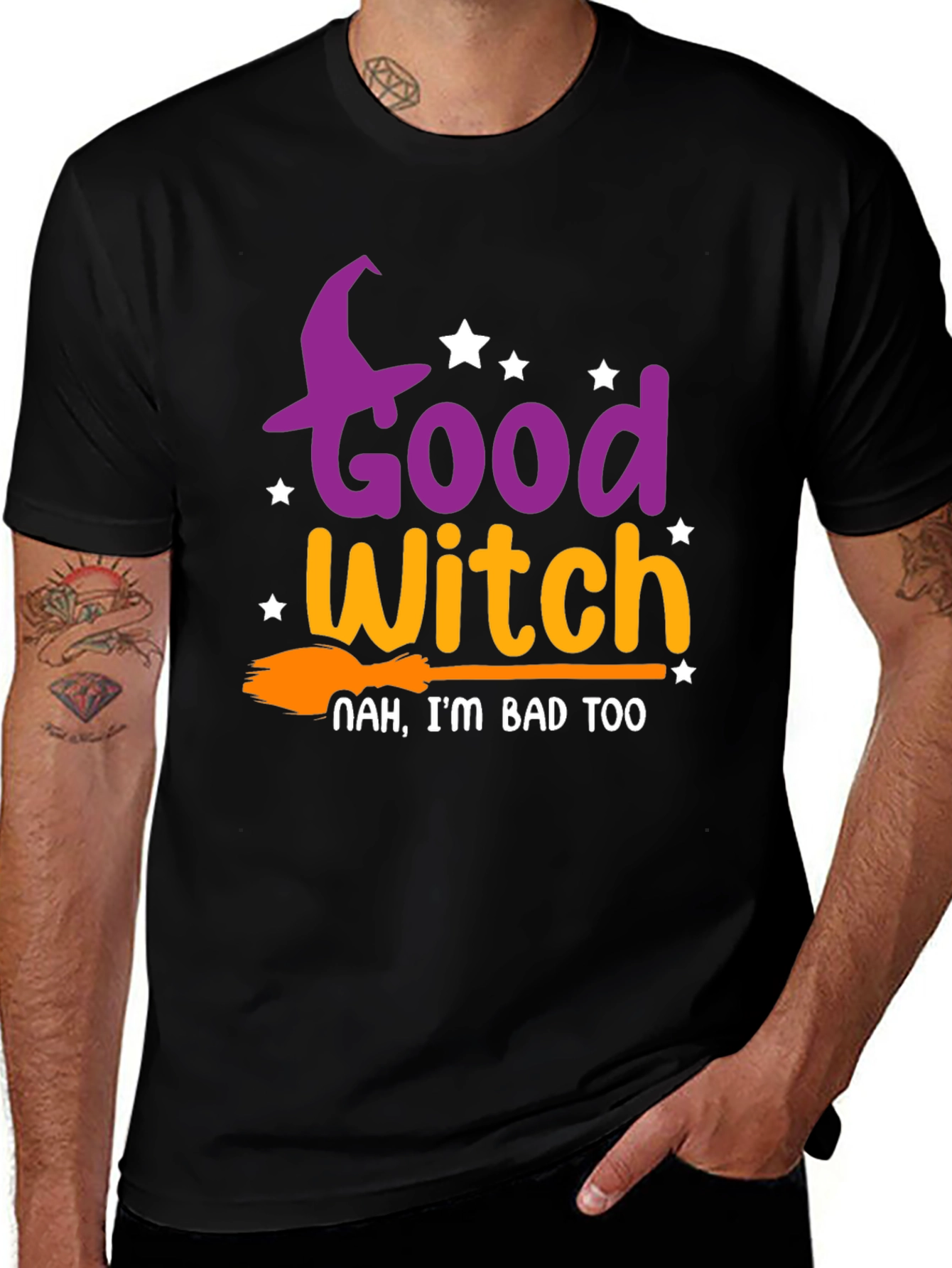 Variant 21 of Good Witch/Bad Witch Black T-Shirt Halloween Costume