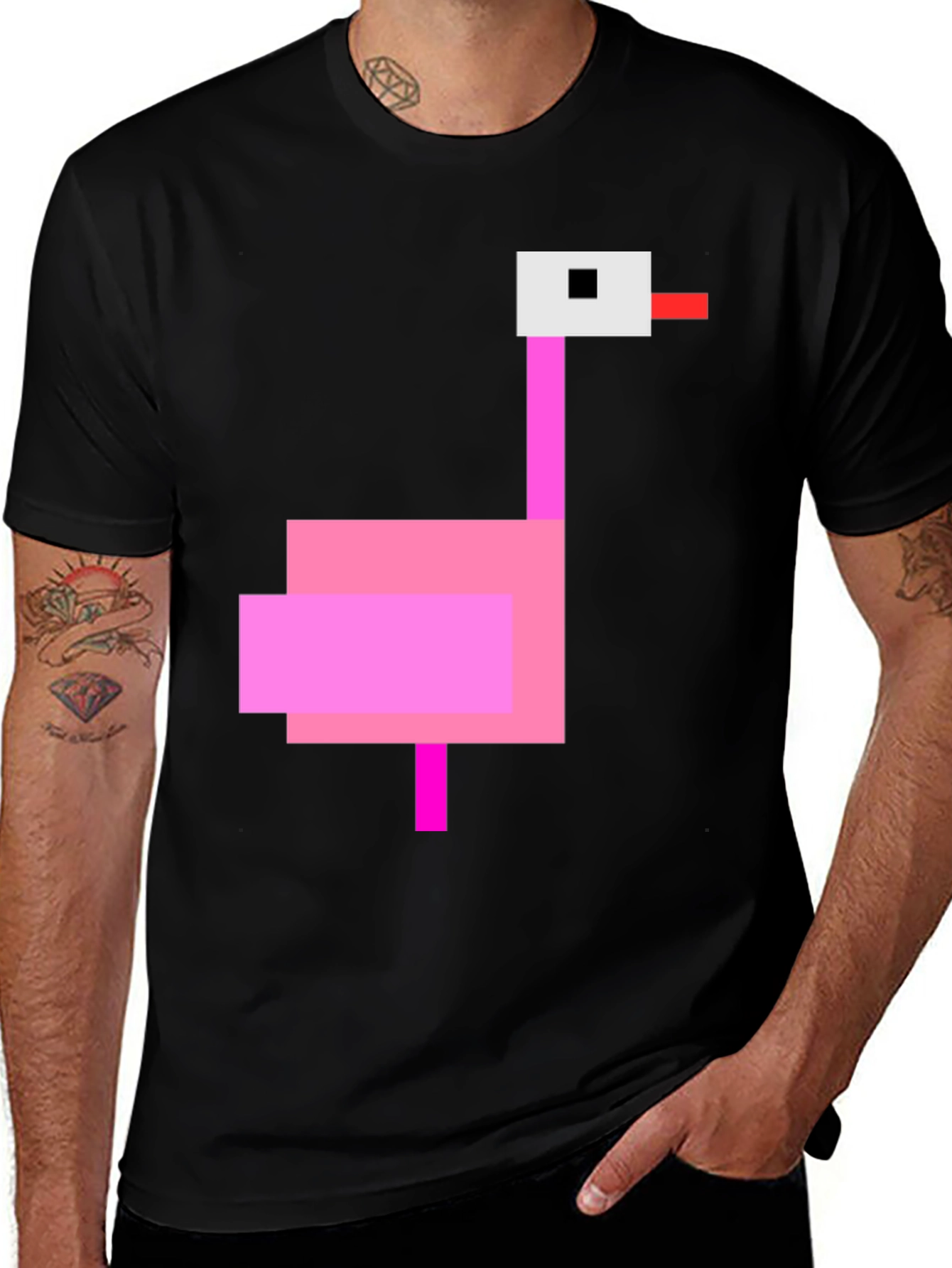 Variant 3 of Pixelated Flamingo T-Shirt - Modern Graphic Tee