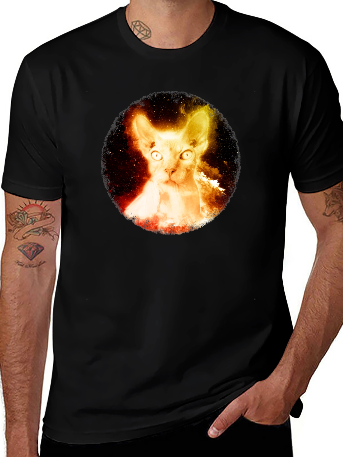 Variant 5 of Sphynx Cat Galaxy T-Shirt - Unique Graphic Tee
