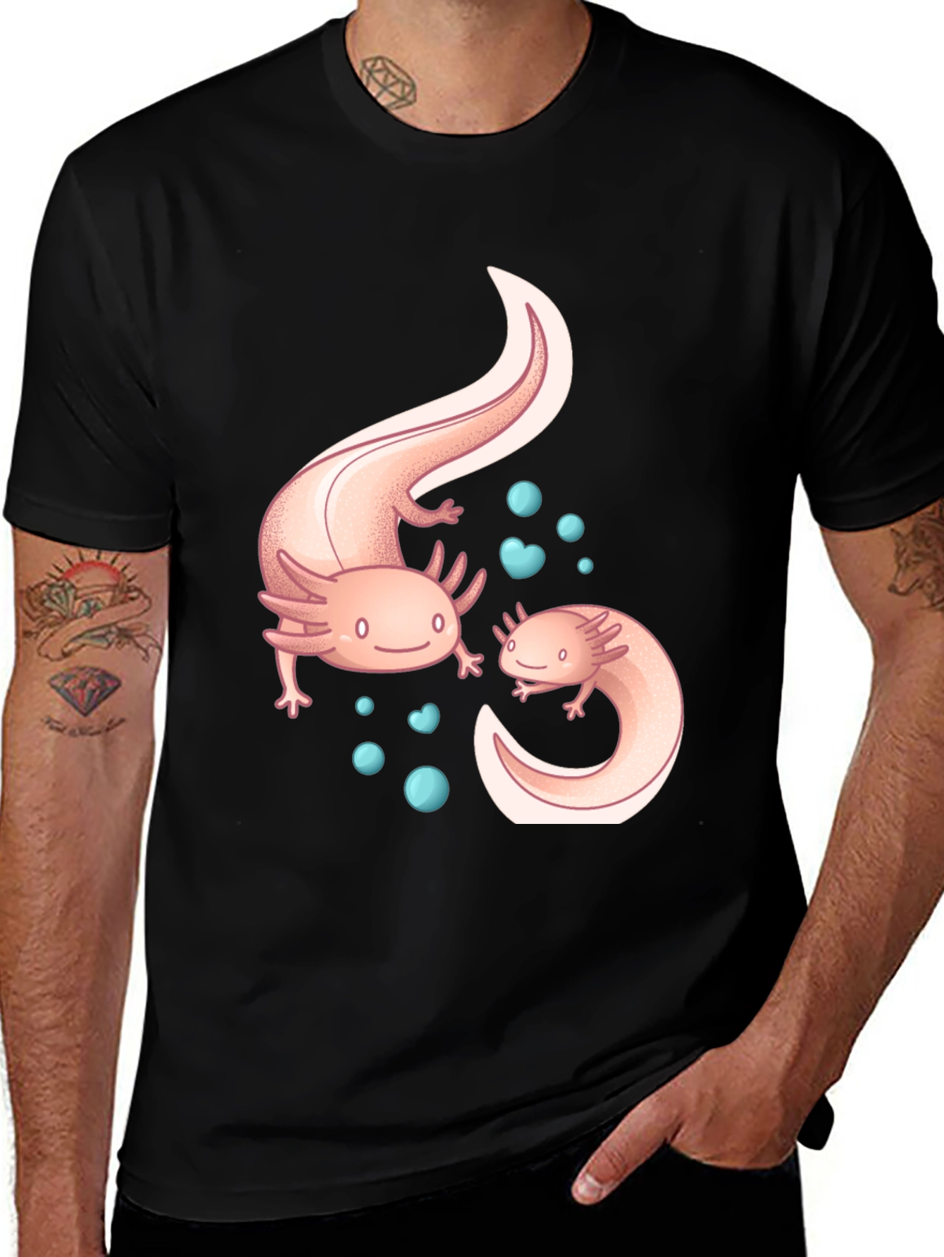 Variant 25 of Axolotl Graphic Black T-Shirt
