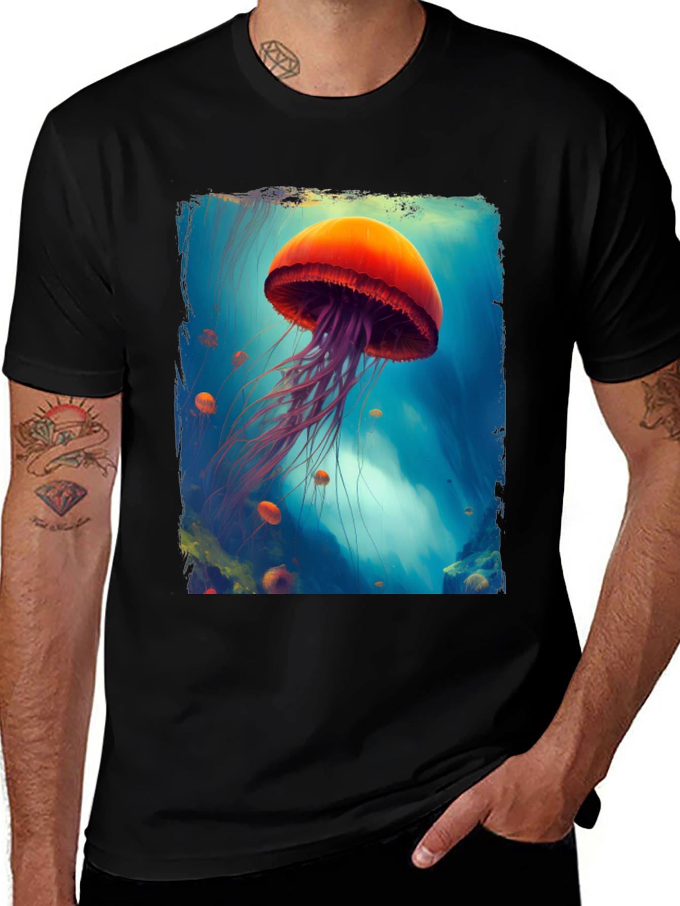 Variant 27 of Jellyfish Graphic Tee - Underwater Art Shirt