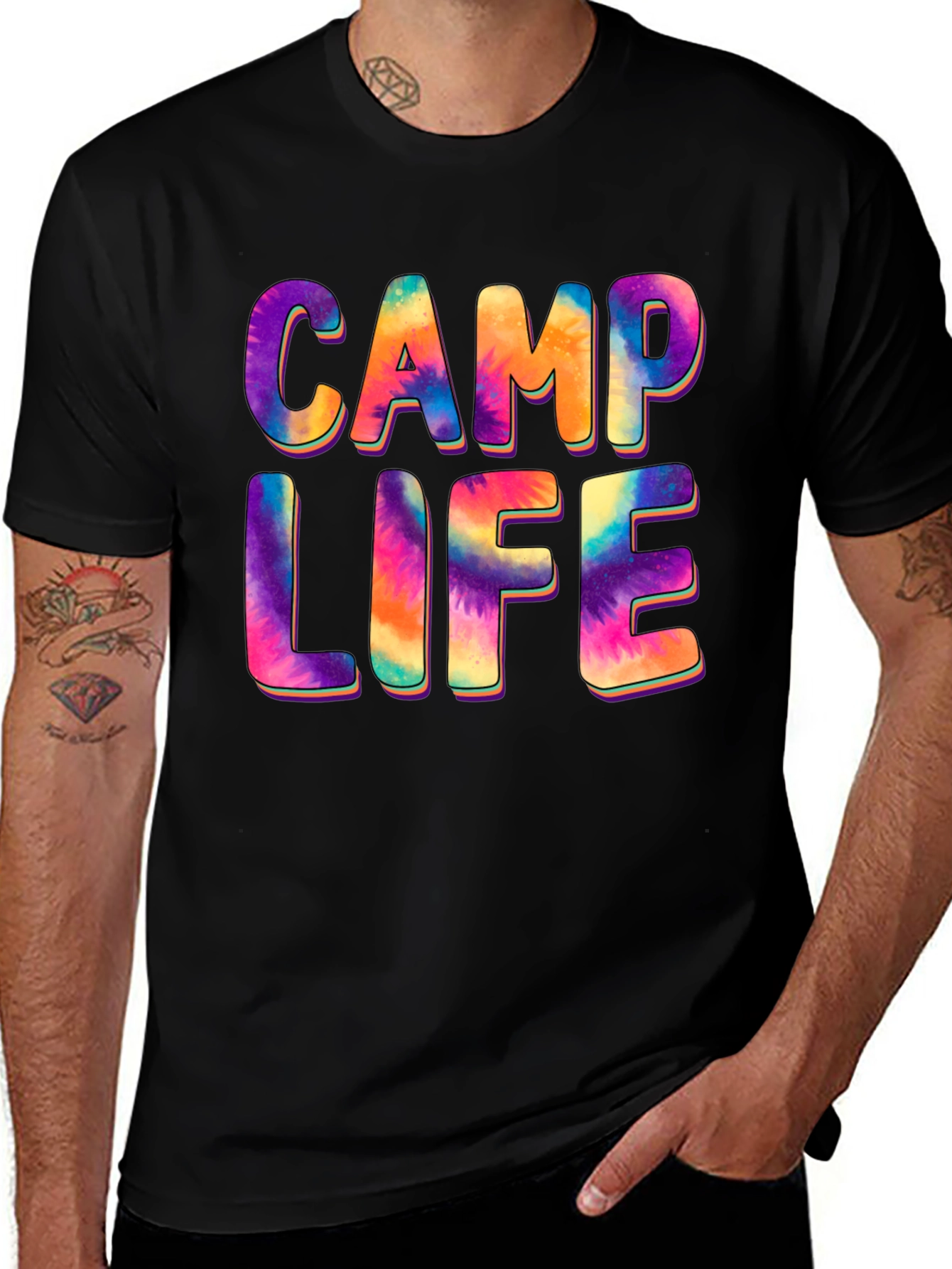 Camp Life Tie-Dye Graphic T-Shirt