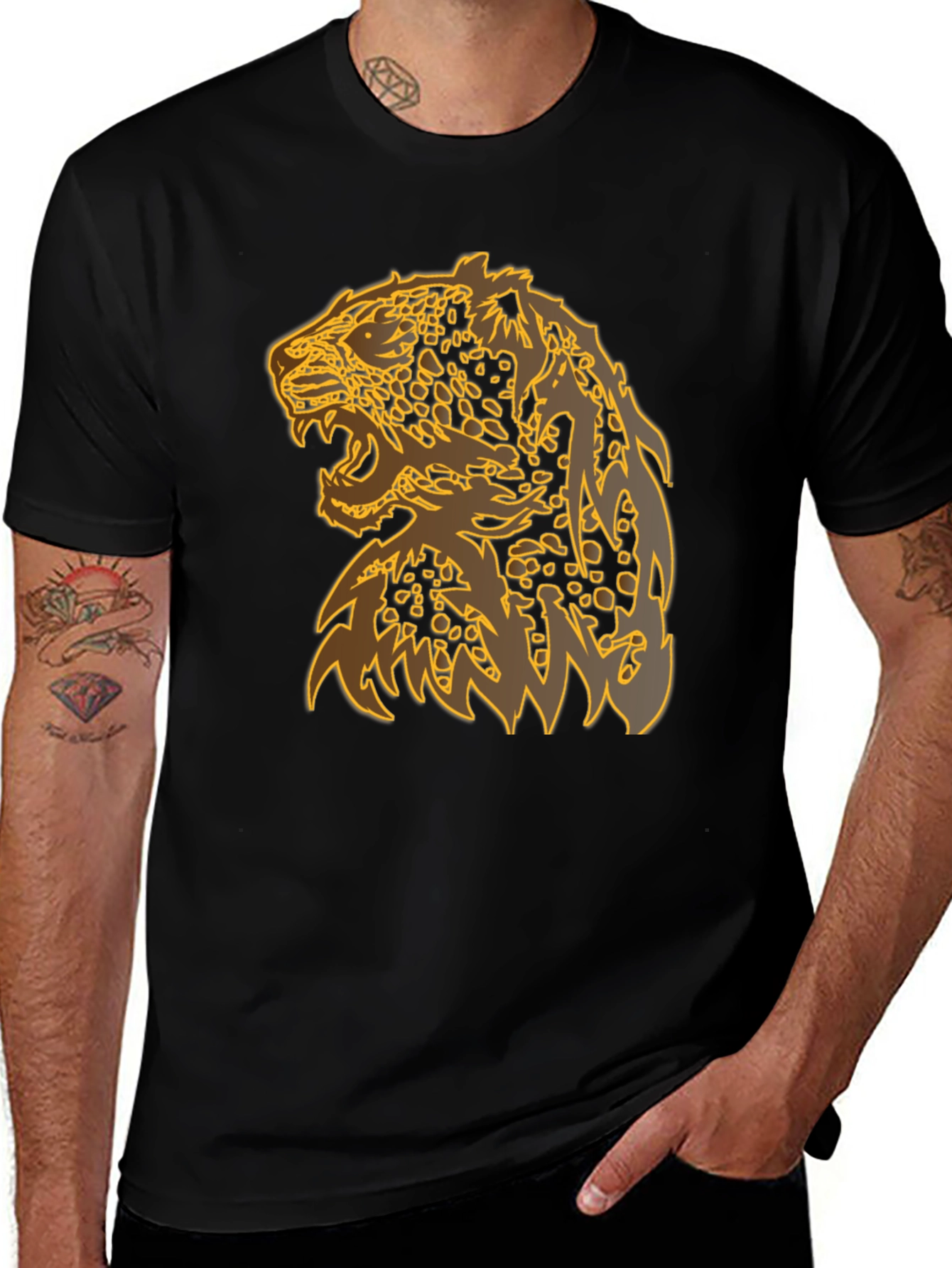 Bold Jaguar Graphic Tee - Black