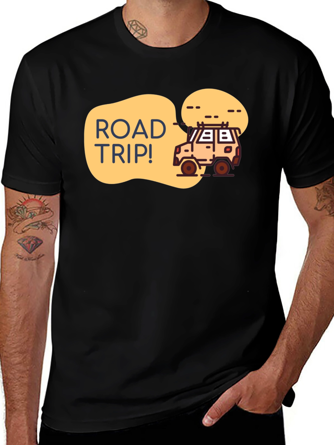 Variant 19 of Road Trip Black T-Shirt - Adventure Ready!