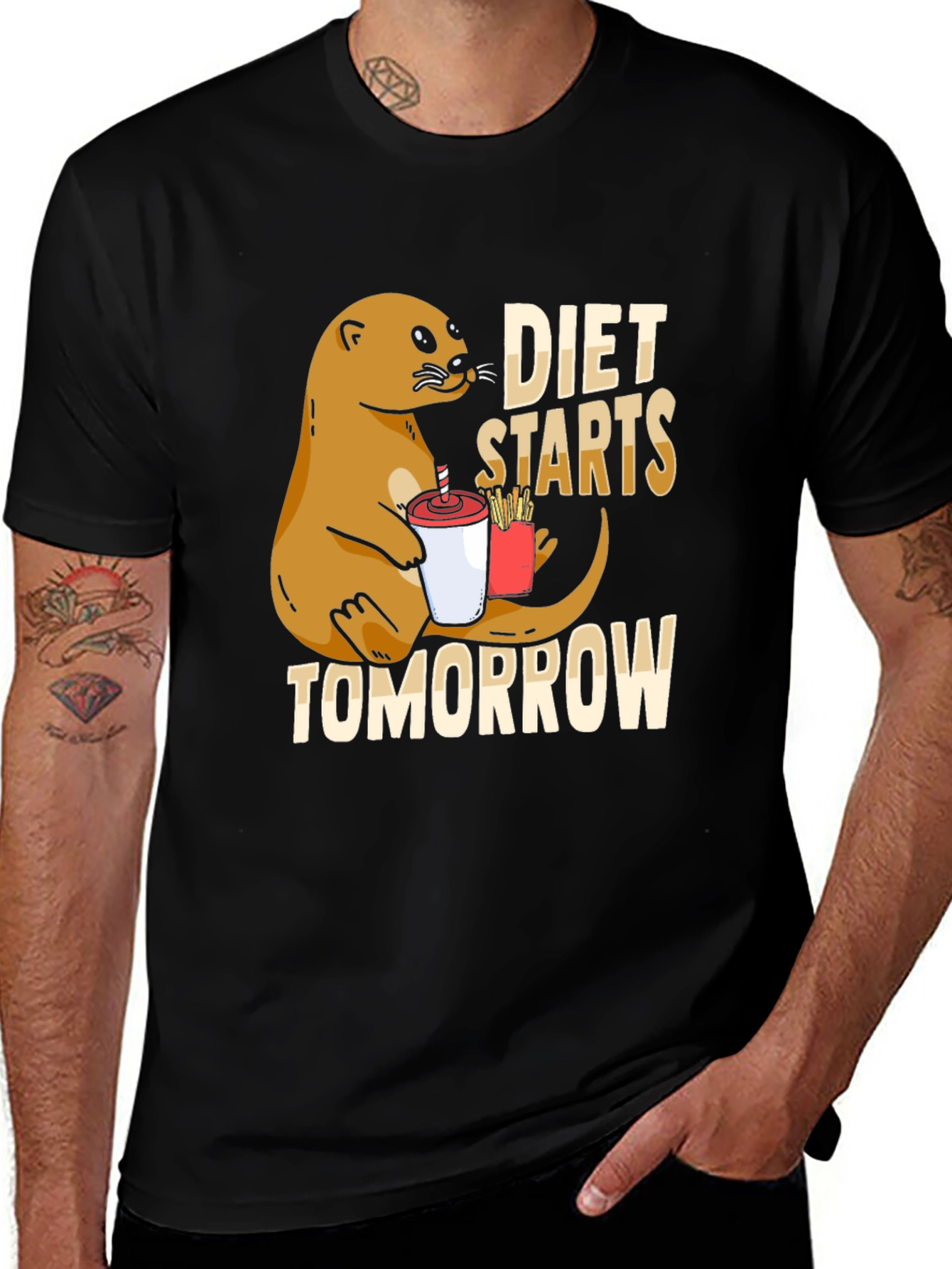 Variant 7 of Diet Starts Tomorrow Otter T-Shirt