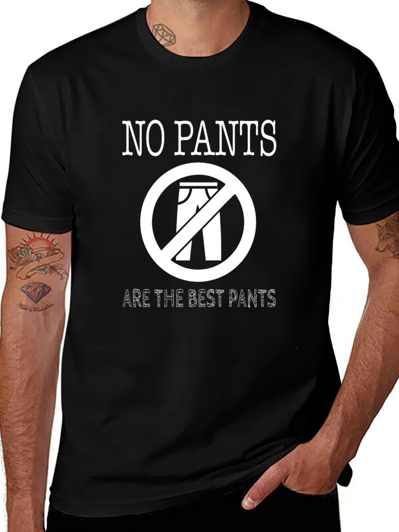 Variant 18 of No Pants Are the Best Pants Funny Graphic T-Shirt