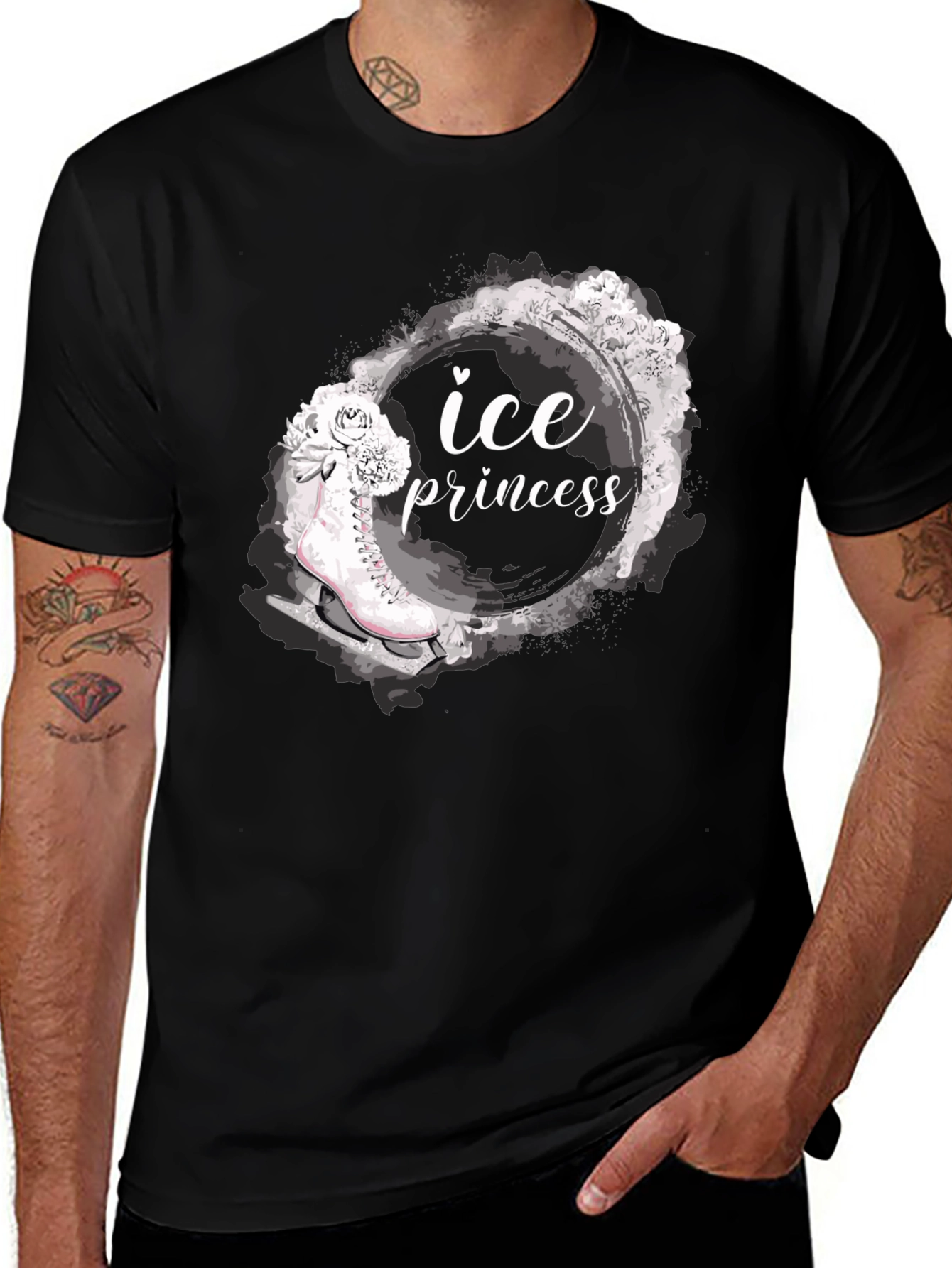 Variant 18 of Ice Princess Graphic T-Shirt - Black Tee
