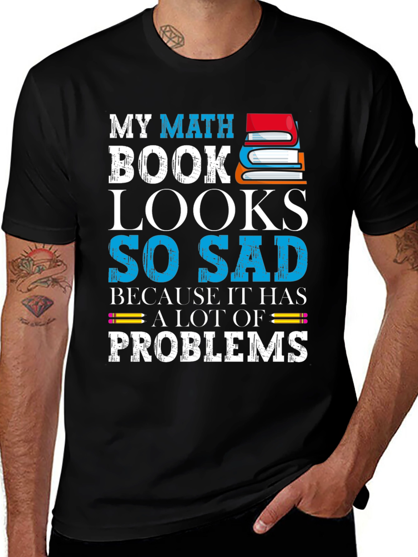 Variant 25 of My Math Book Looks So Sad T-Shirt - Funny Teacher Student Tee