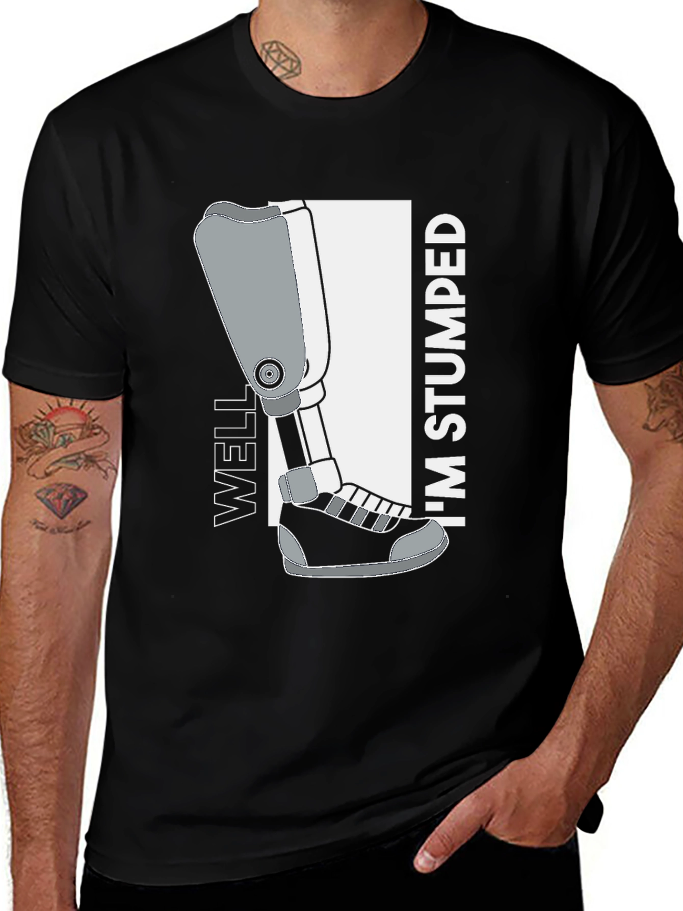 Variant 22 of Well I'm Stumped Amputee Humor Tee