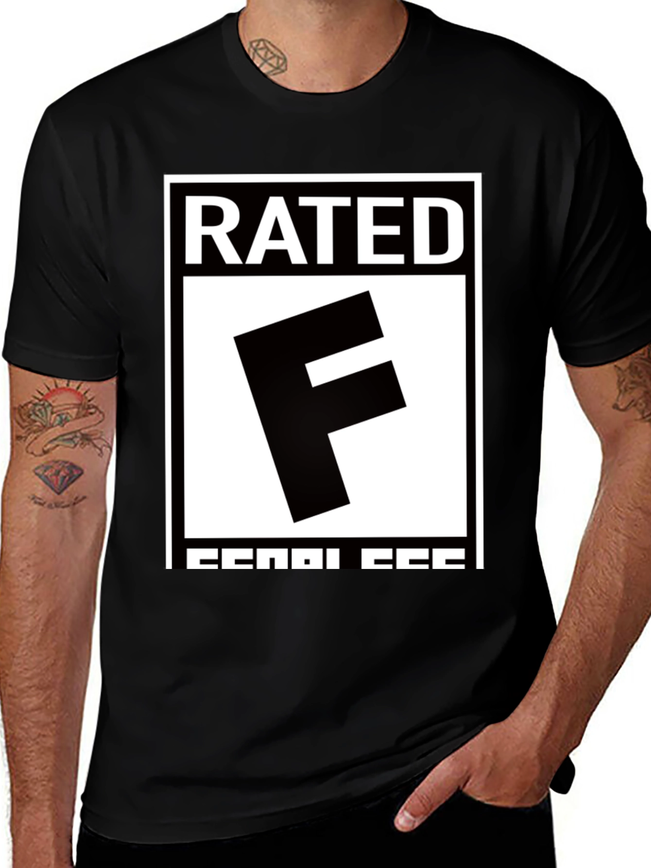 Variant 14 of Rated F Funny Graphic Novelty Men's Black T-Shirt