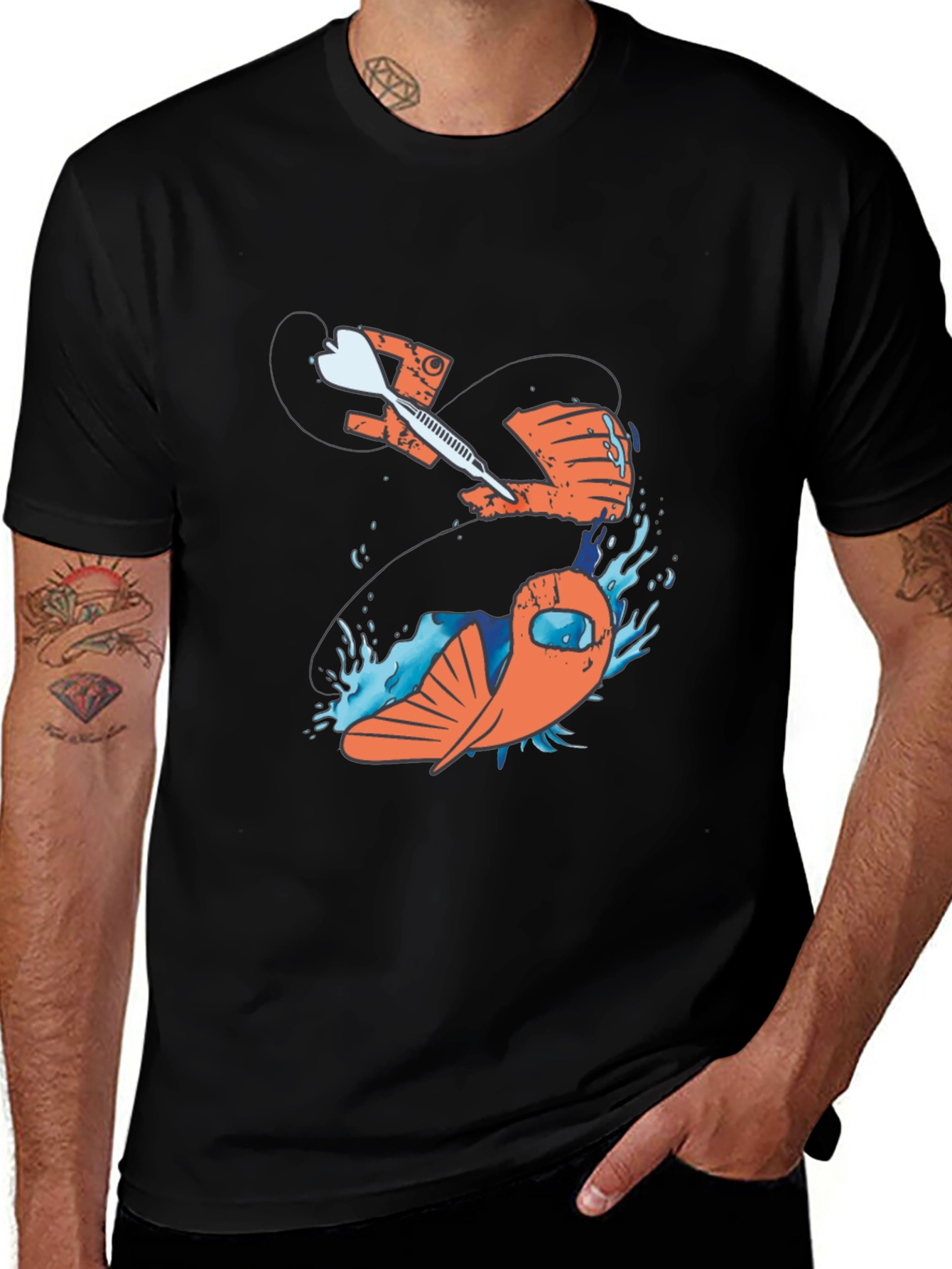 Variant 13 of Dart Through Fish Graphic T-Shirt