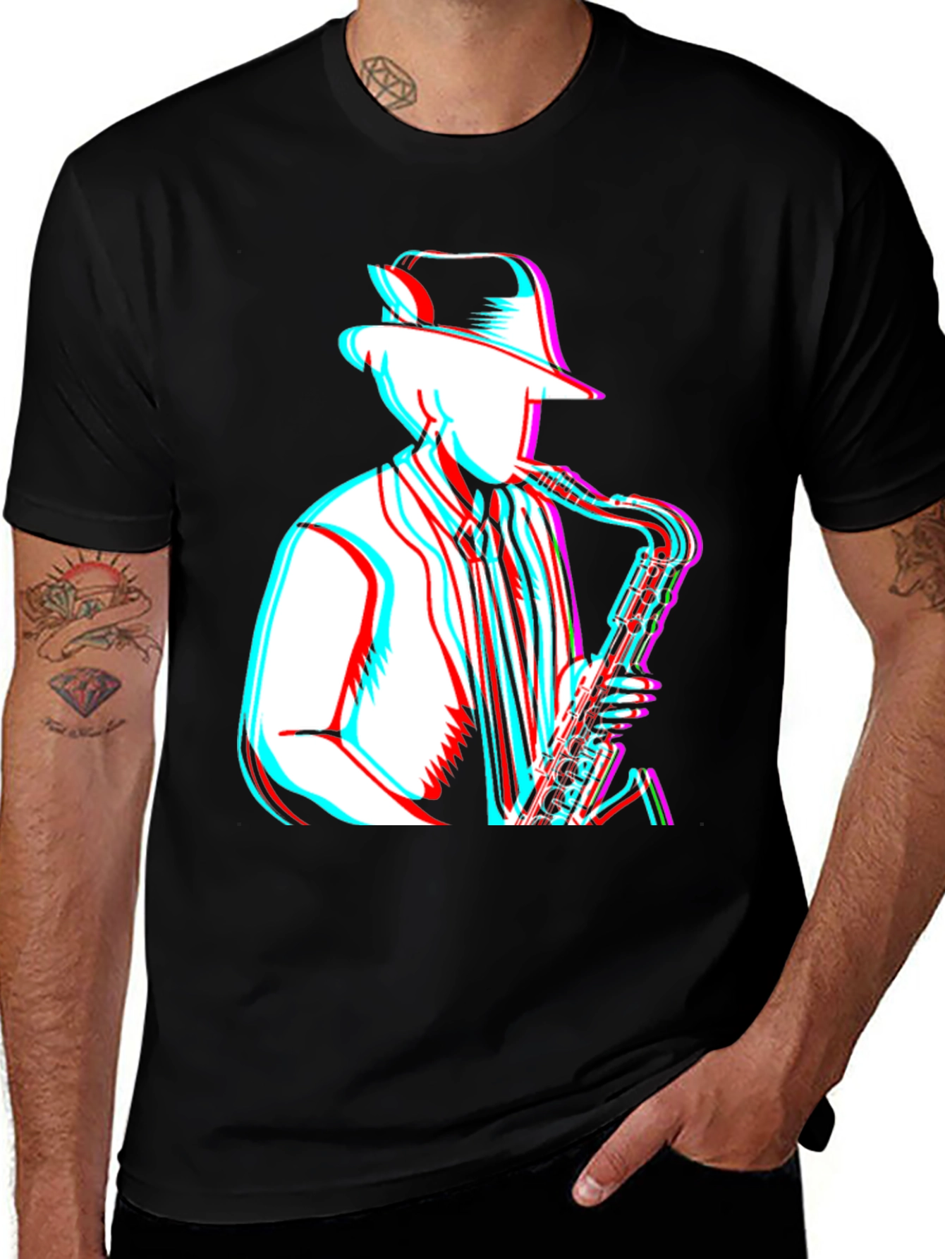Variant 18 of Retro Saxophone Player Graphic T-Shirt