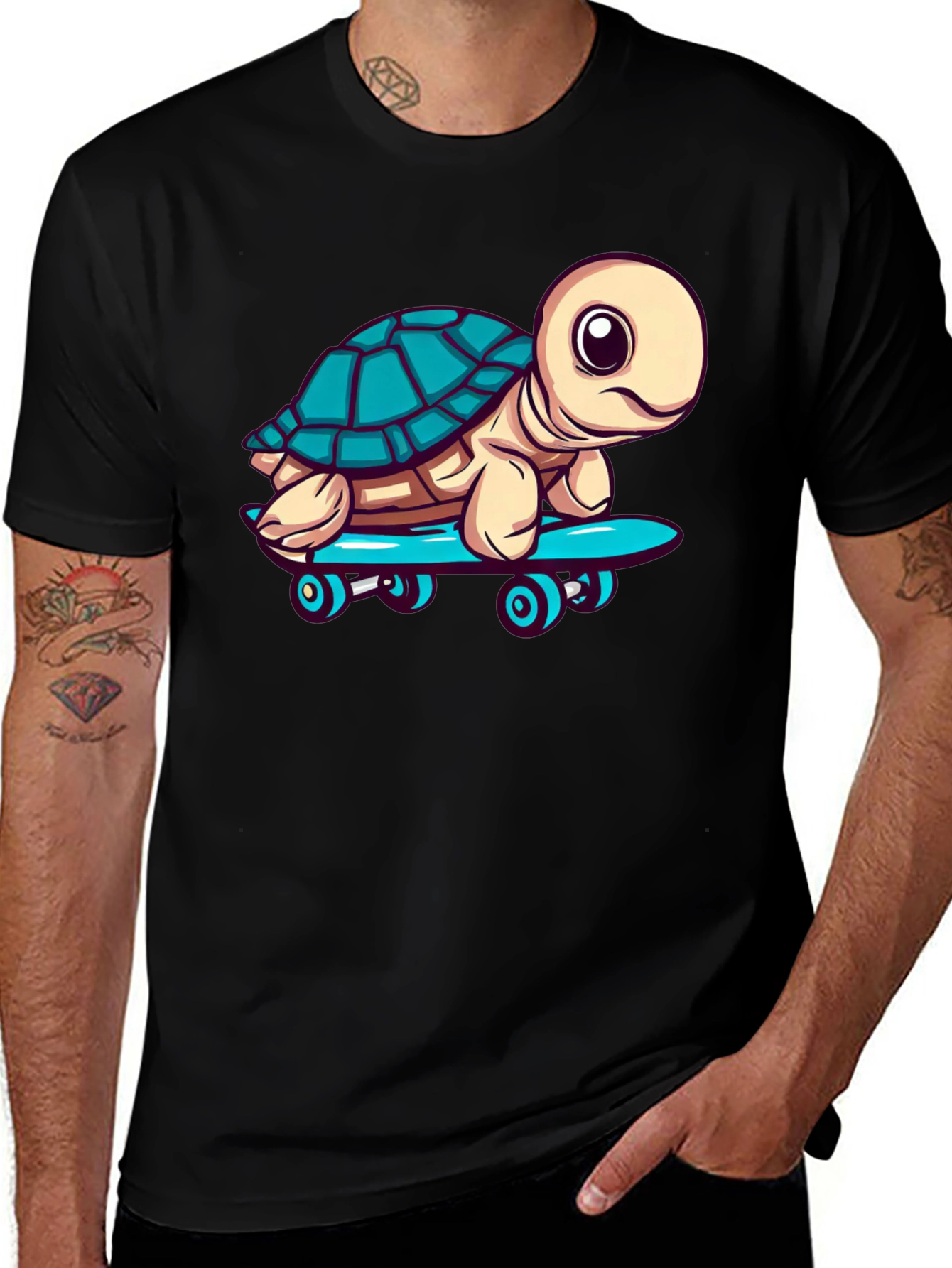 Variant 14 of Turtle Skateboard Graphic T-Shirt