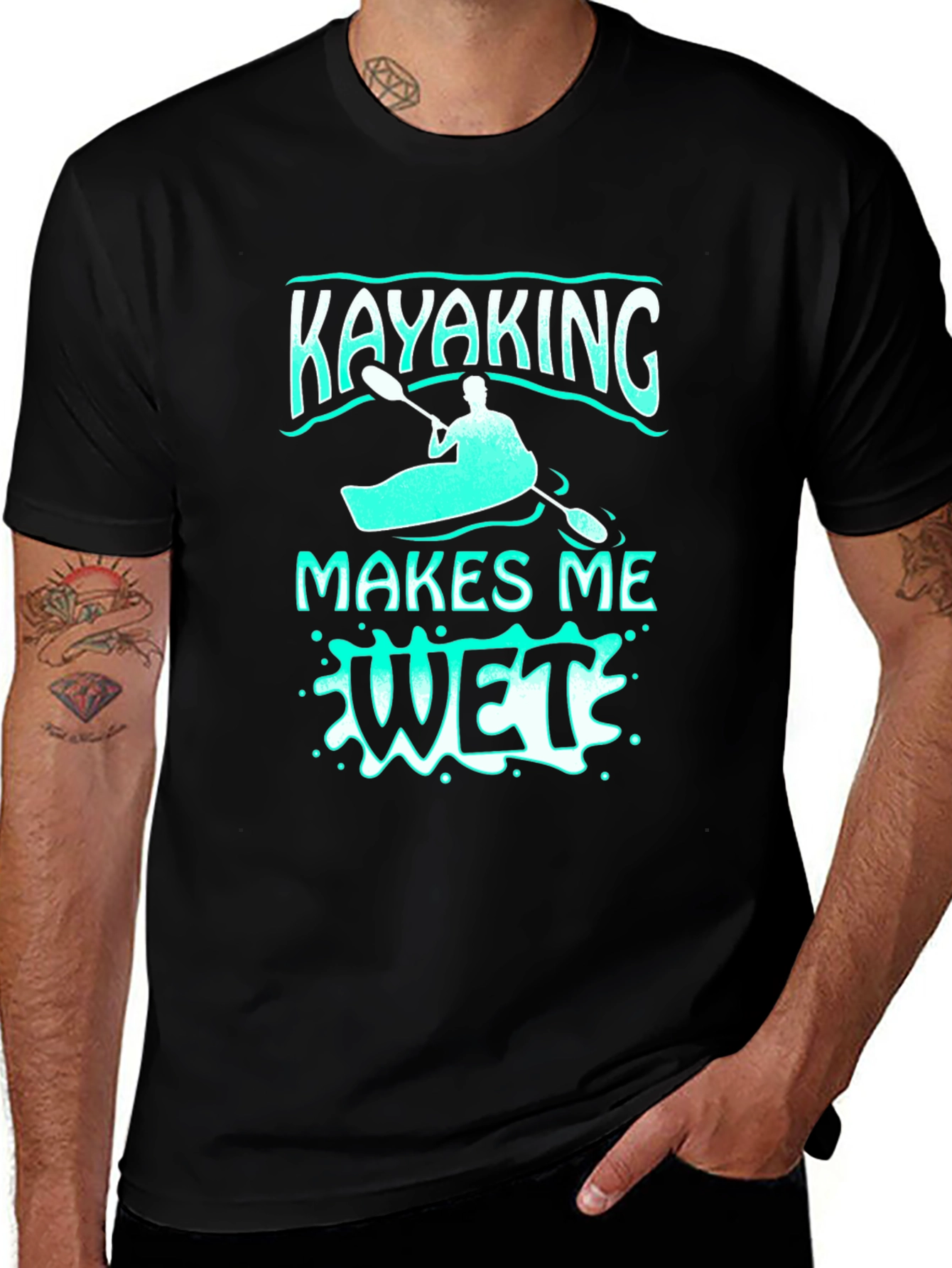 Variant 11 of Kayaking Makes Me Wet T-Shirt - Funny Water Sports Tee